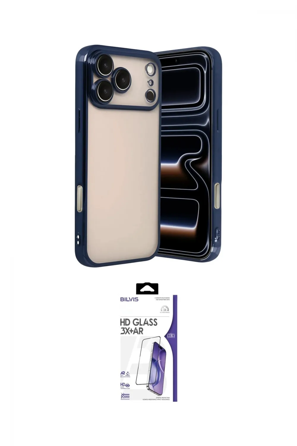 ieg™ iPhone 17 Pro Kılıf Vadi Minimal - Siyah Bilvis 3X AR HD Cam Ekran Koruyucu