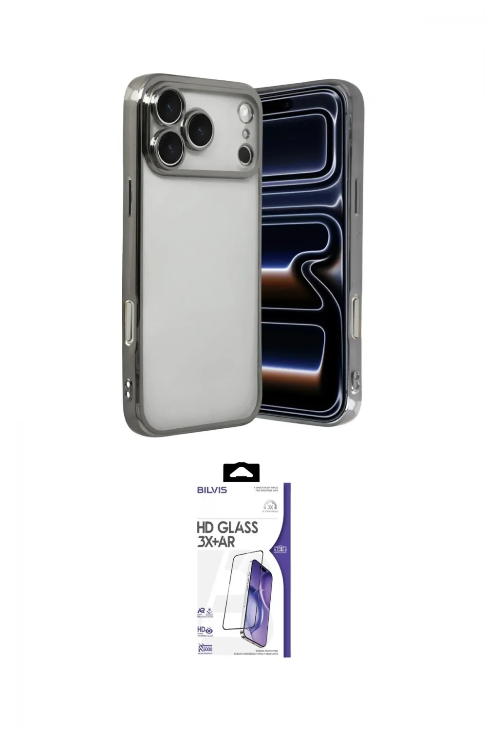 ieg™ iPhone 17 Pro Kılıf Vadi Minimal - Siyah Bilvis 3X AR HD Cam Ekran Koruyucu