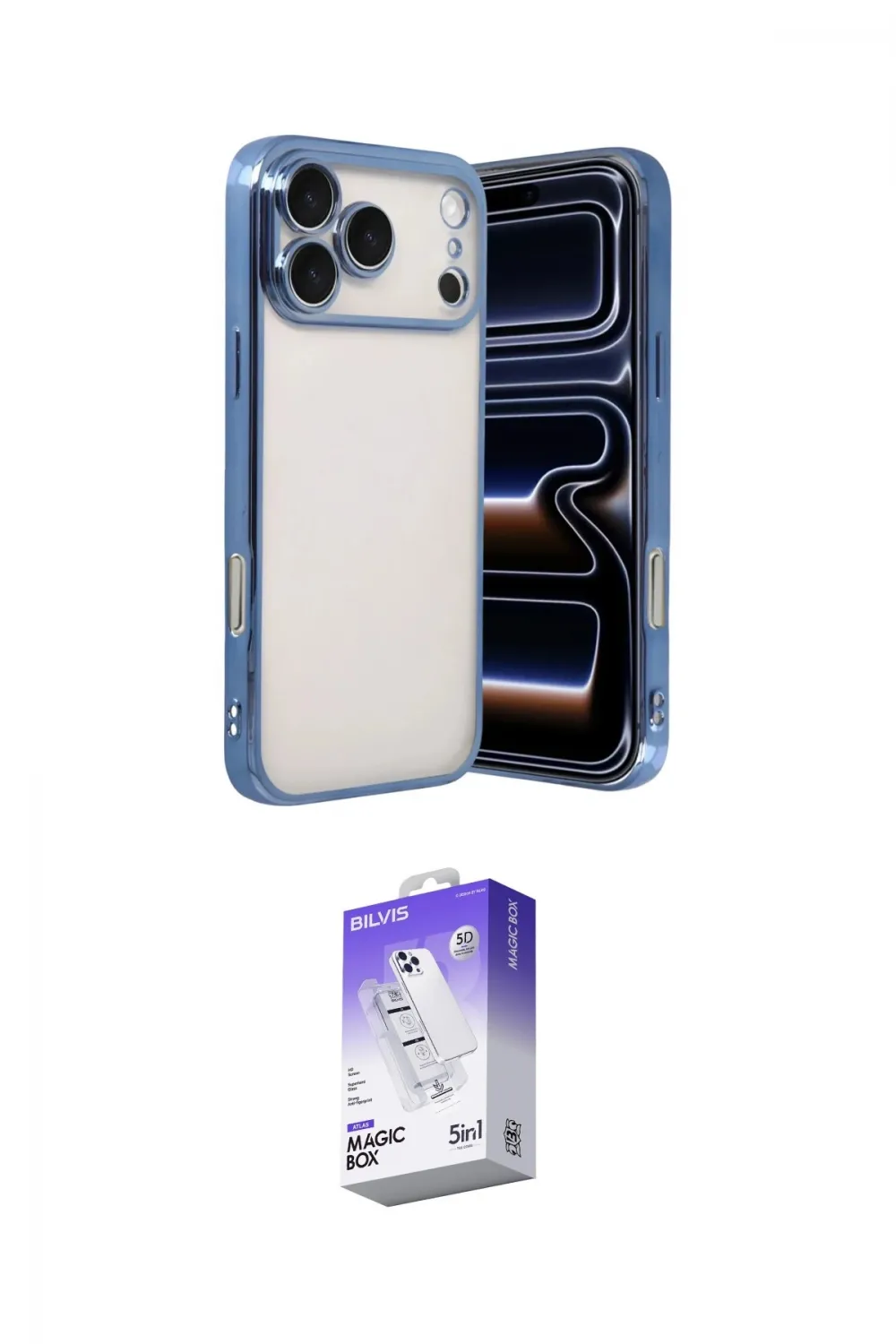 ieg™ iPhone 17 Pro Kılıf Vadi Minimal - Siyah Bilvis 5in1 3D Magic Cam Ekran Koruyucu