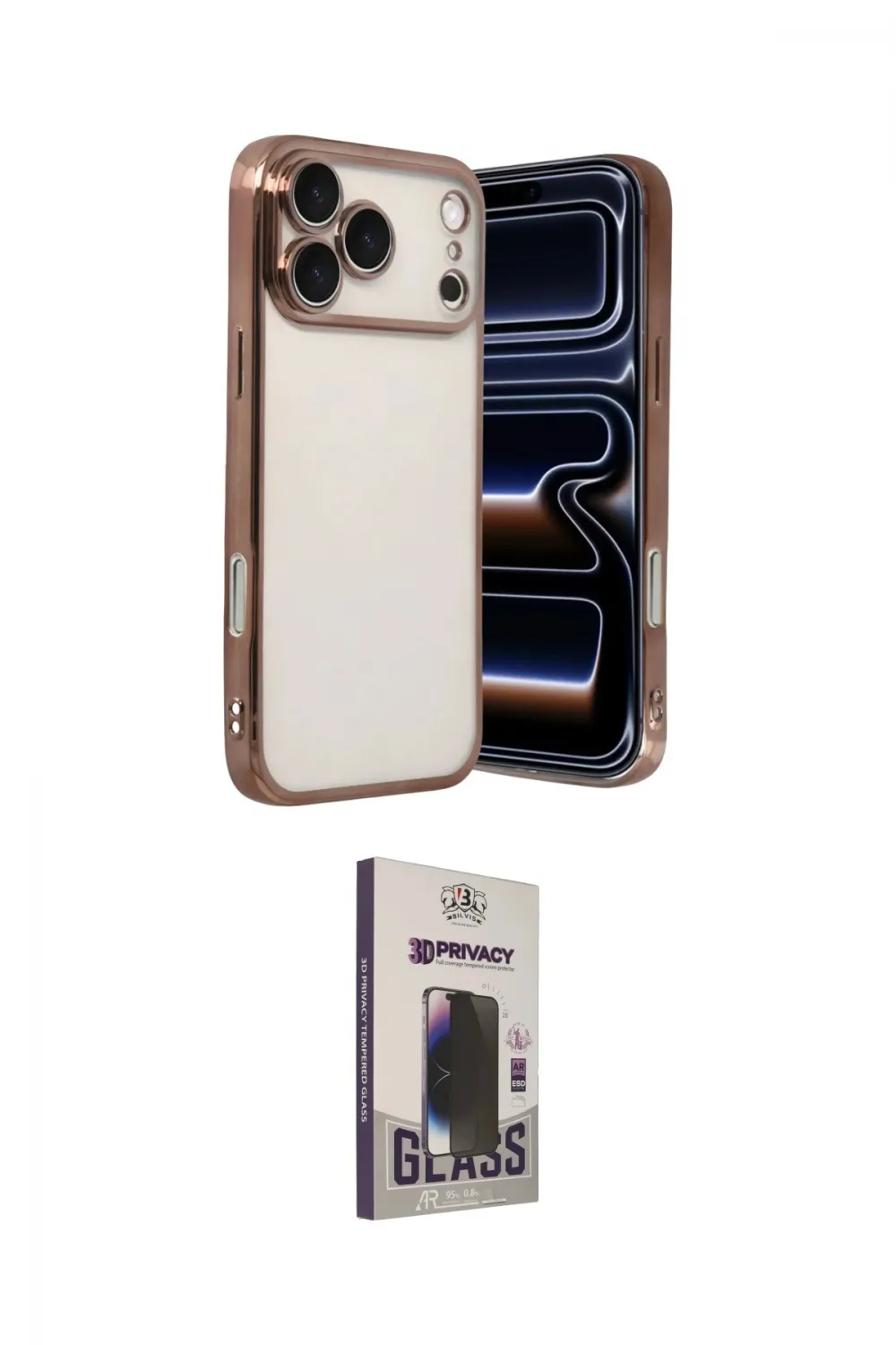 ieg™ iPhone 17 Pro Kılıf Vadi Minimal - Siyah Bilvis Hayalet Cam Ekran Koruyucu