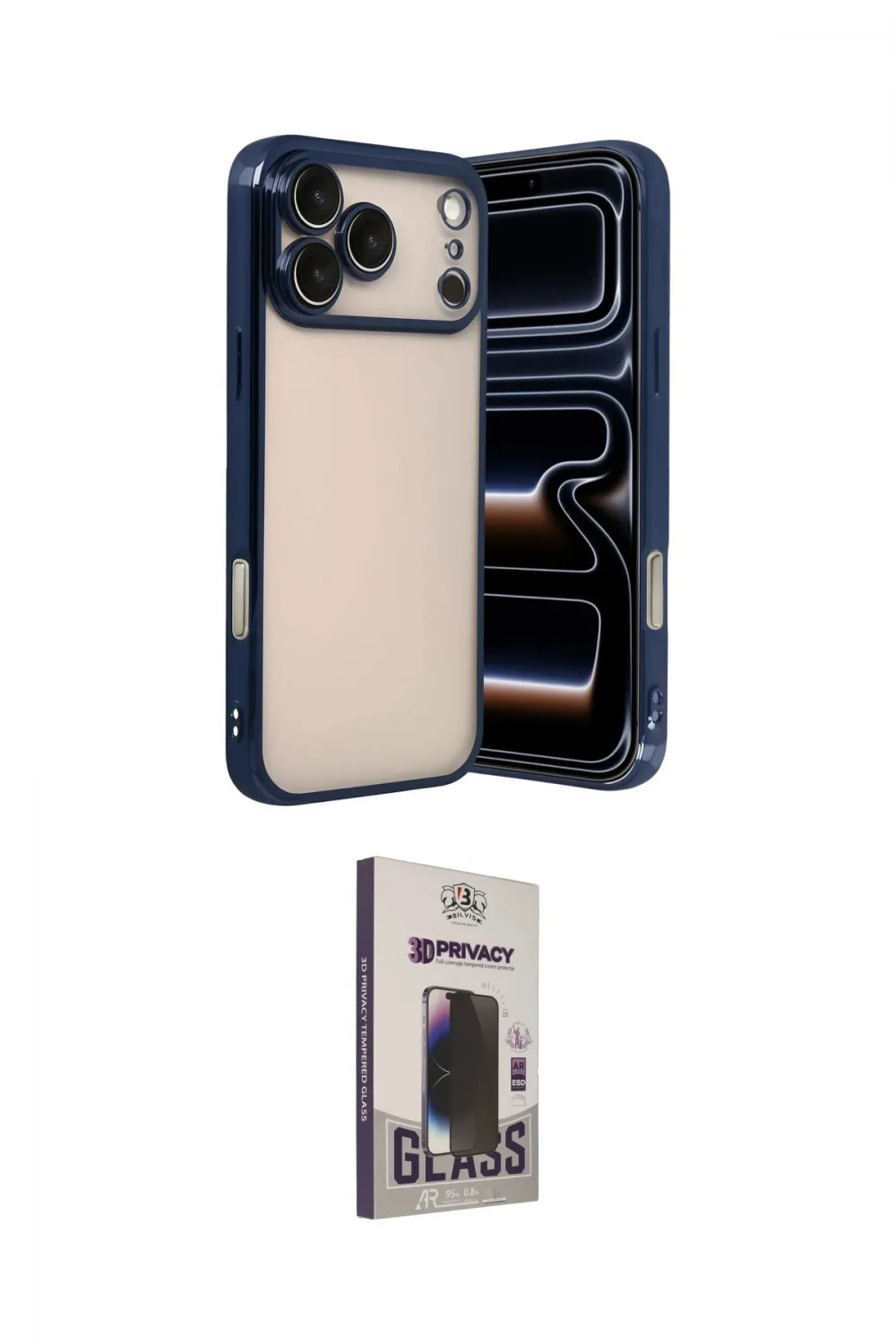 ieg™ iPhone 17 Pro Kılıf Vadi Minimal - Siyah Bilvis Hayalet Cam Ekran Koruyucu