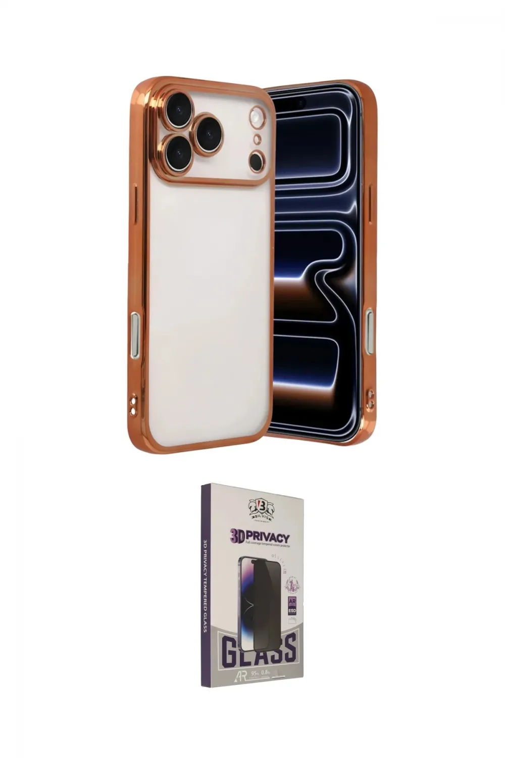 ieg™ iPhone 17 Pro Kılıf Vadi Minimal - Siyah Bilvis Hayalet Cam Ekran Koruyucu