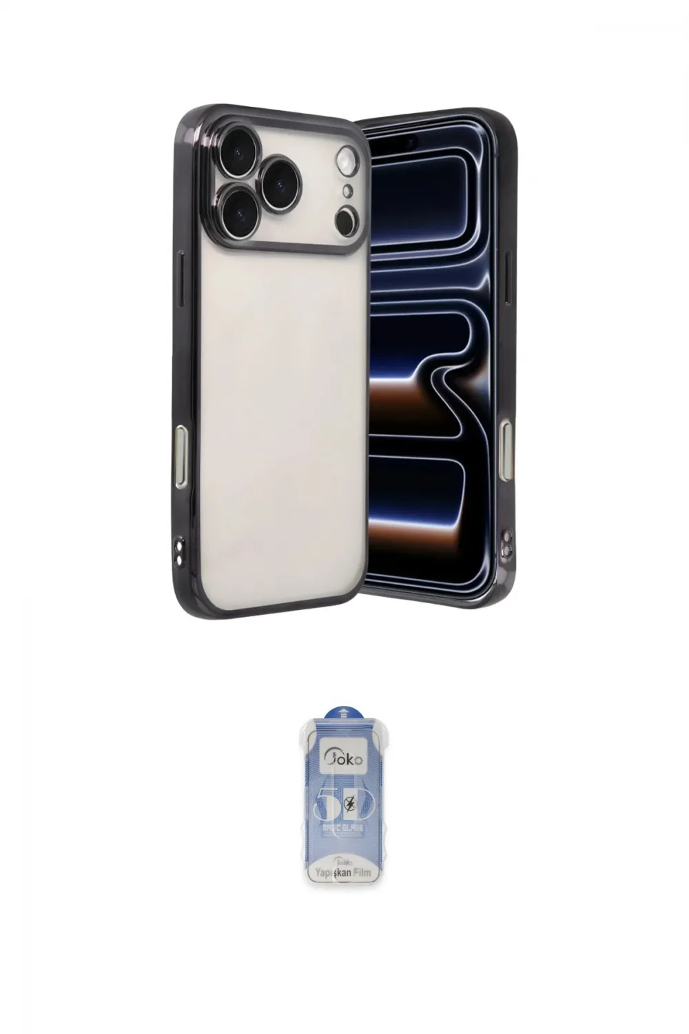 ieg™ iPhone 17 Pro Kılıf Vadi Minimal - Siyah Joko Magic 5D Cam