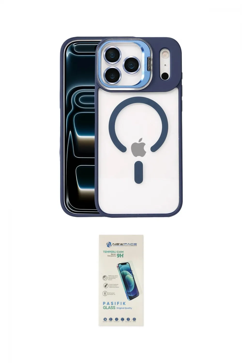 ieg™ iPhone 17 Pro Kılıf Yadigar Asil Koleksiyonu - Şeffaf Pasifik Cam Ekran Koruyucu