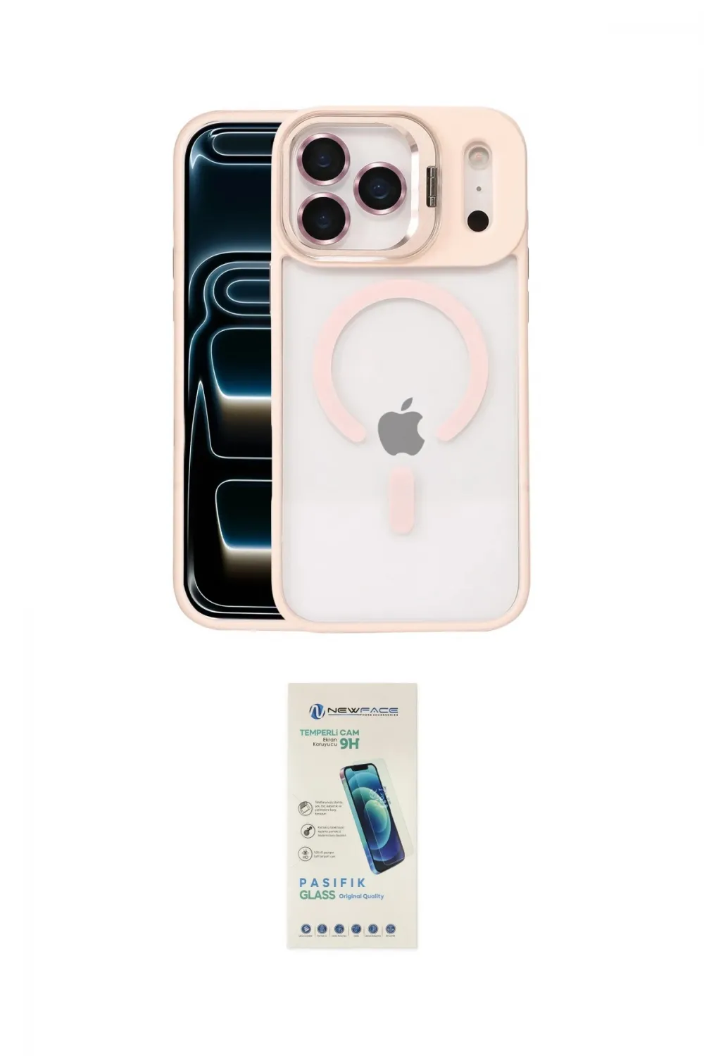 ieg™ iPhone 17 Pro Kılıf Yadigar Asil Koleksiyonu - Şeffaf Pasifik Cam Ekran Koruyucu