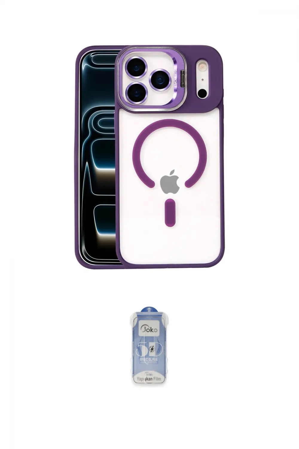 ieg™ iPhone 17 Pro Kılıf Yadigar Asil Koleksiyonu - Siyah Joko Magic 5D Cam