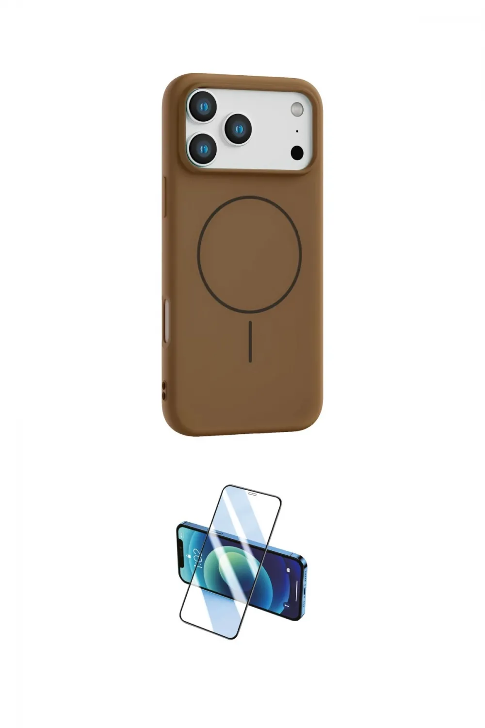 ieg™ iPhone 17 Pro Kılıf Yankı Form Serisi - Siyah 3D Antistatik Cam Ekran Koruyucu