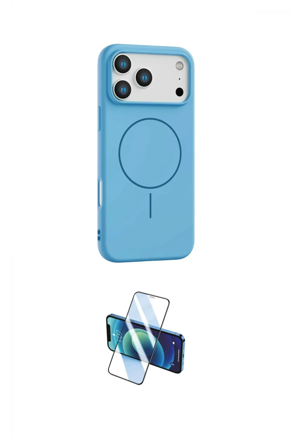 ieg™ iPhone 17 Pro Kılıf Yankı Form Serisi - Siyah 3D Antistatik Cam Ekran Koruyucu