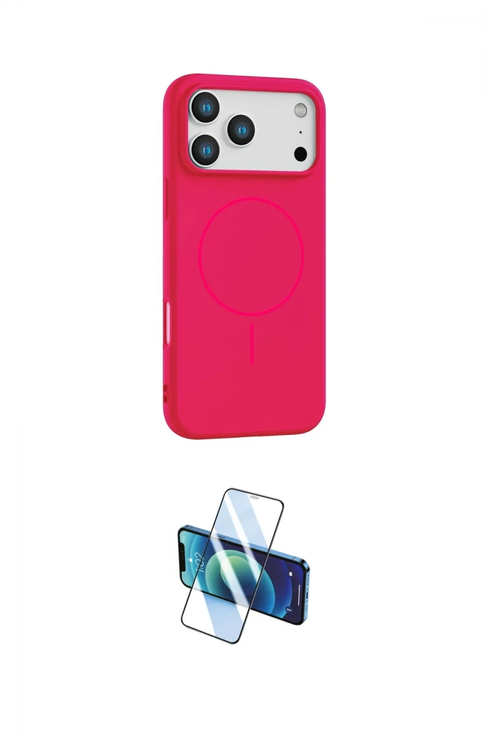 ieg™ iPhone 17 Pro Kılıf Yankı Form Serisi - Siyah 3D Antistatik Cam Ekran Koruyucu