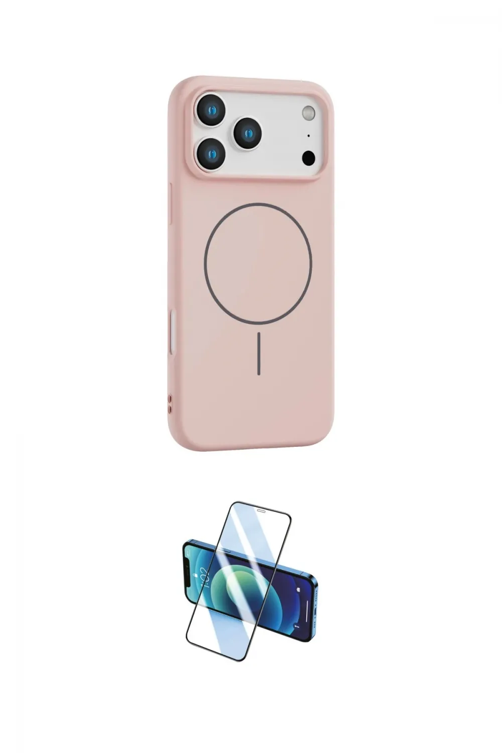 ieg™ iPhone 17 Pro Kılıf Yankı Form Serisi - Siyah 3D Antistatik Cam Ekran Koruyucu