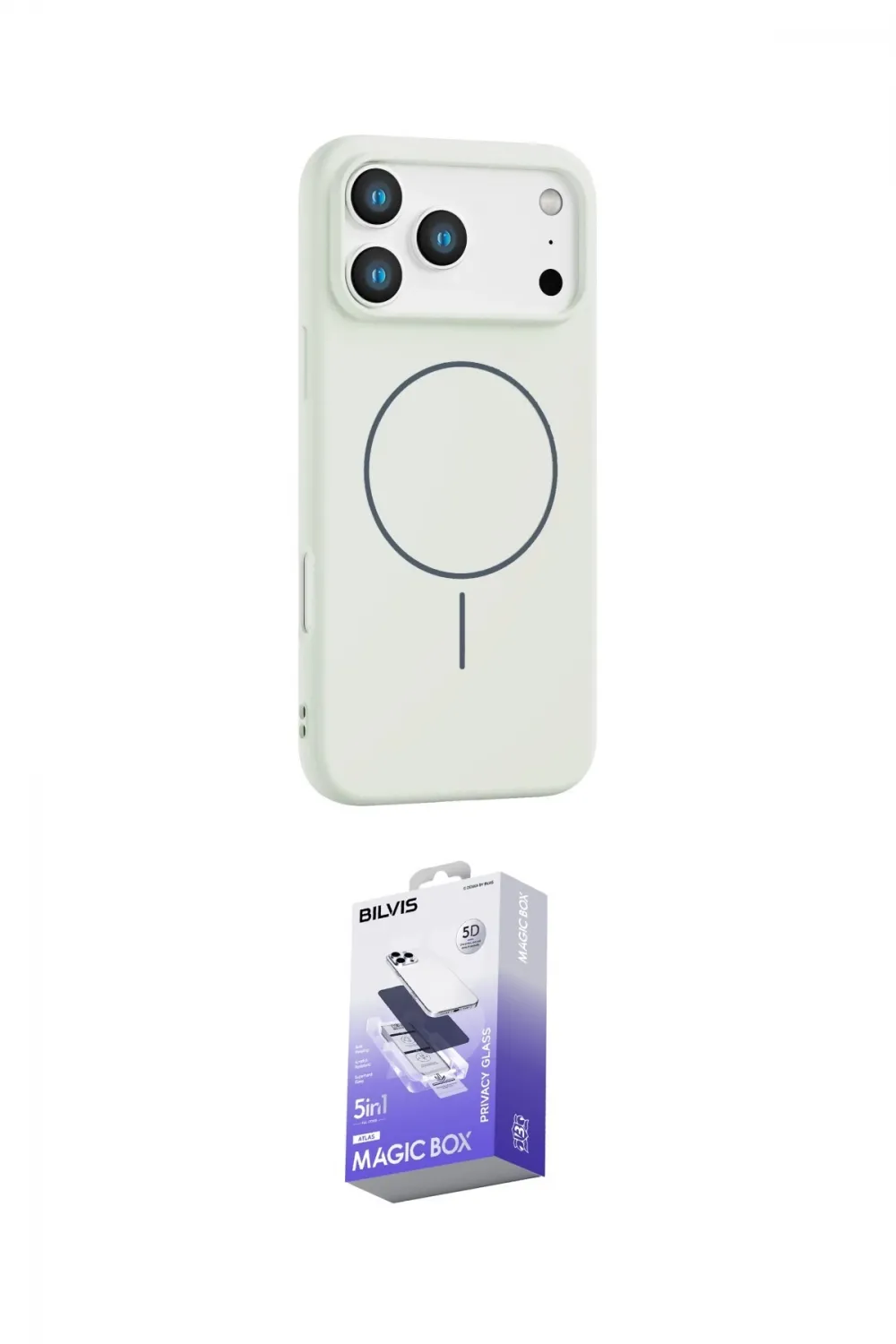 ieg™ iPhone 17 Pro Kılıf Yankı Form Serisi - Siyah Bilvis 5in1 5D Magic Hayalet Cam Ekran Koruyucu