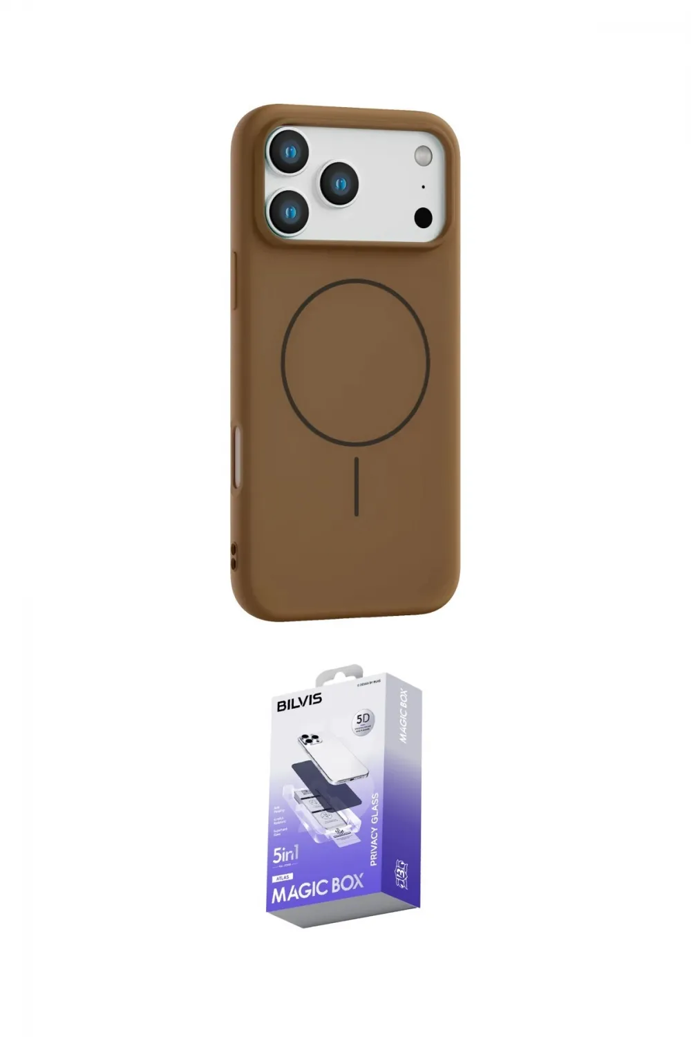 ieg™ iPhone 17 Pro Kılıf Yankı Form Serisi - Siyah Bilvis 5in1 5D Magic Hayalet Cam Ekran Koruyucu