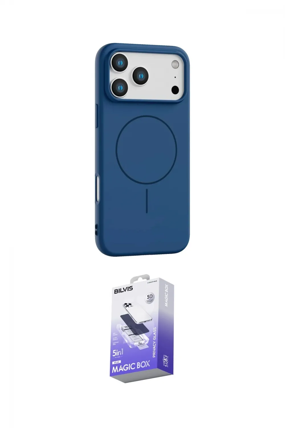 ieg™ iPhone 17 Pro Kılıf Yankı Form Serisi - Siyah Bilvis 5in1 5D Magic Hayalet Cam Ekran Koruyucu