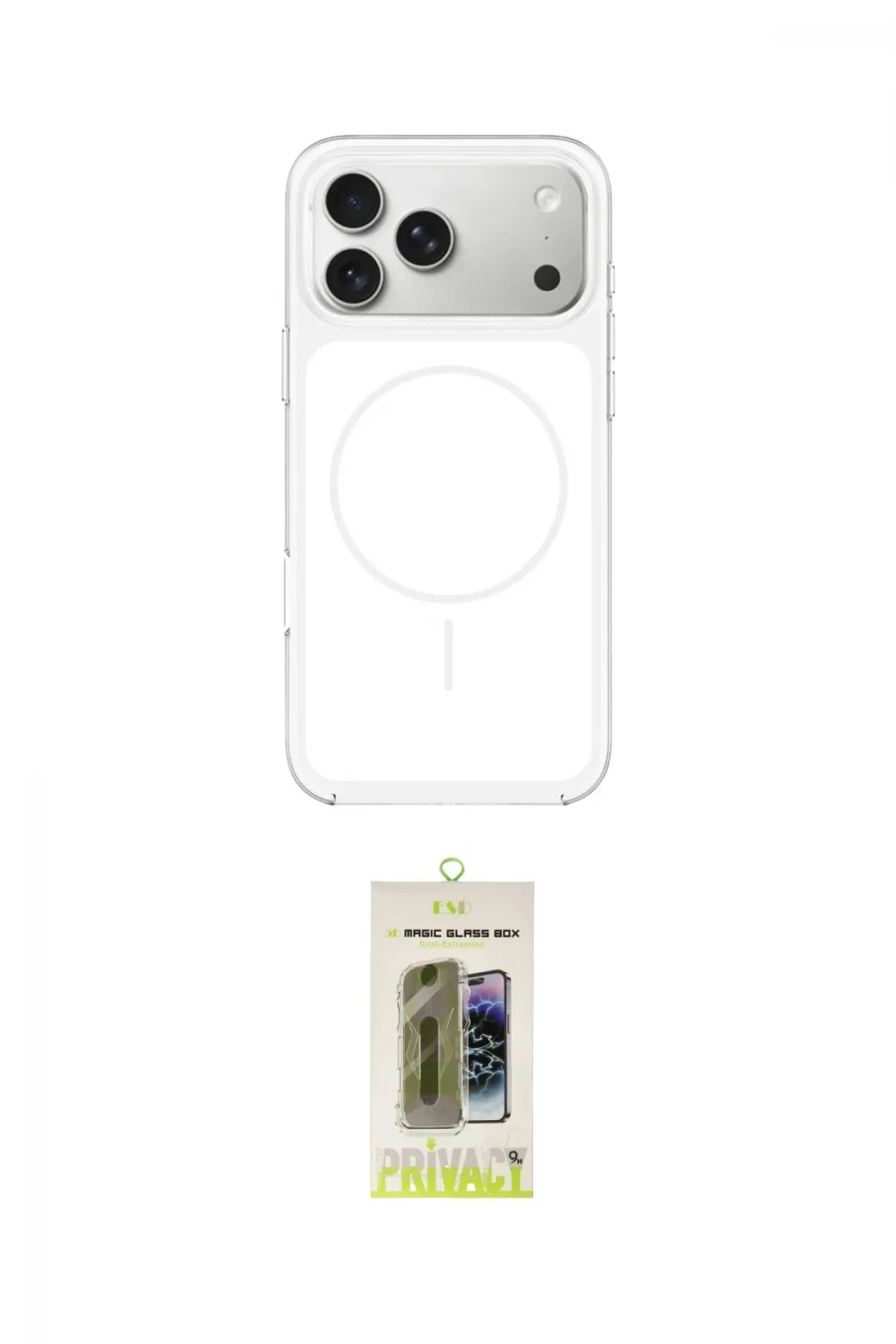 ieg™ iPhone 17 Pro Kılıf Yankı Minimal Serisi - Siyah Joko Magic 5D Hayalet Cam