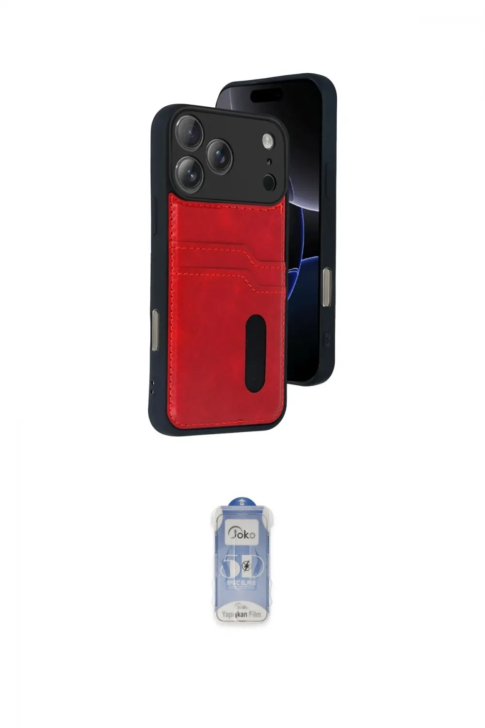 ieg™ iPhone 17 Pro Kılıf Yörünge Işık Serisi - Siyah Joko Magic 5D Cam