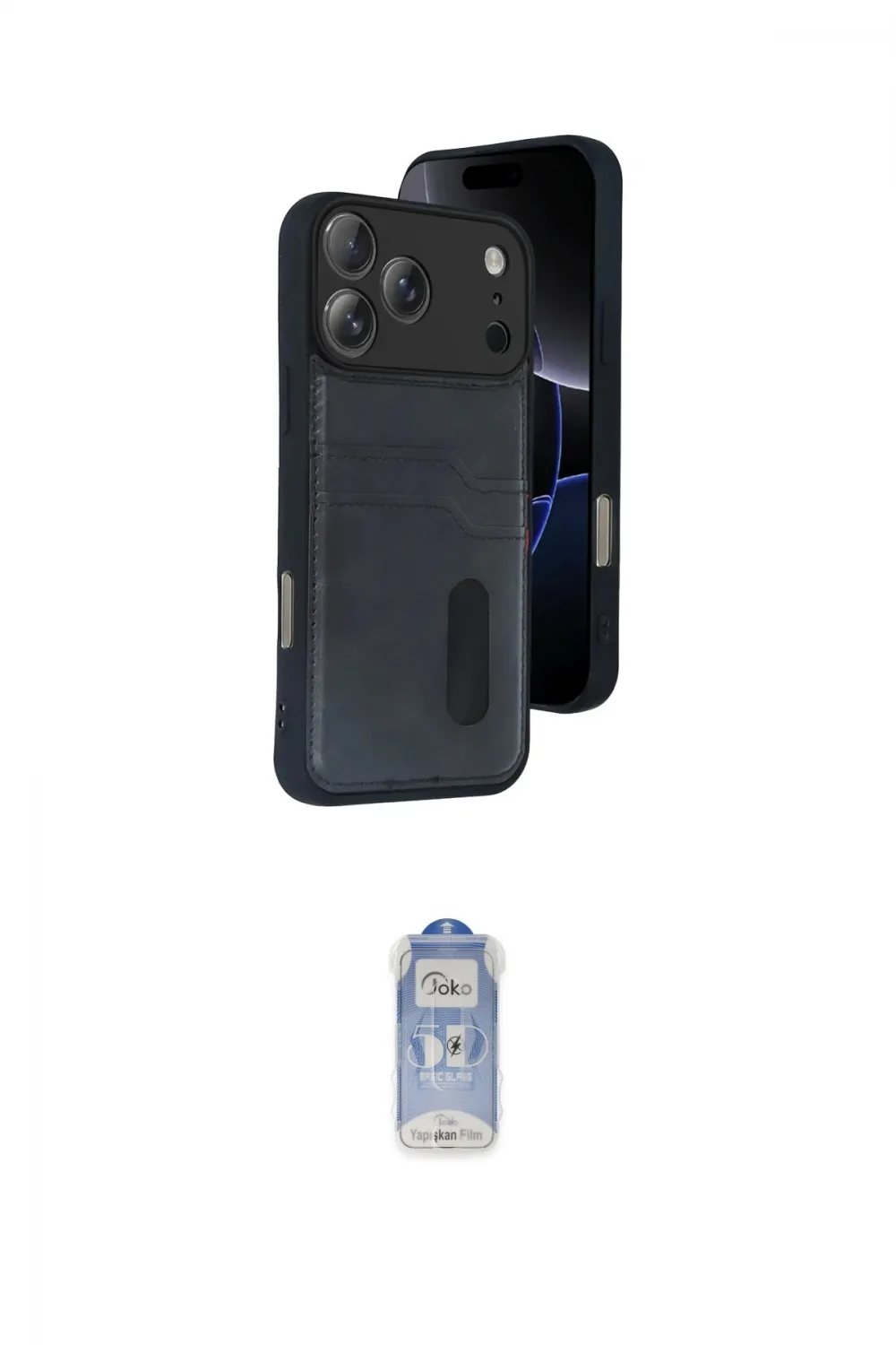 ieg™ iPhone 17 Pro Kılıf Yörünge Işık Serisi - Siyah Joko Magic 5D Cam