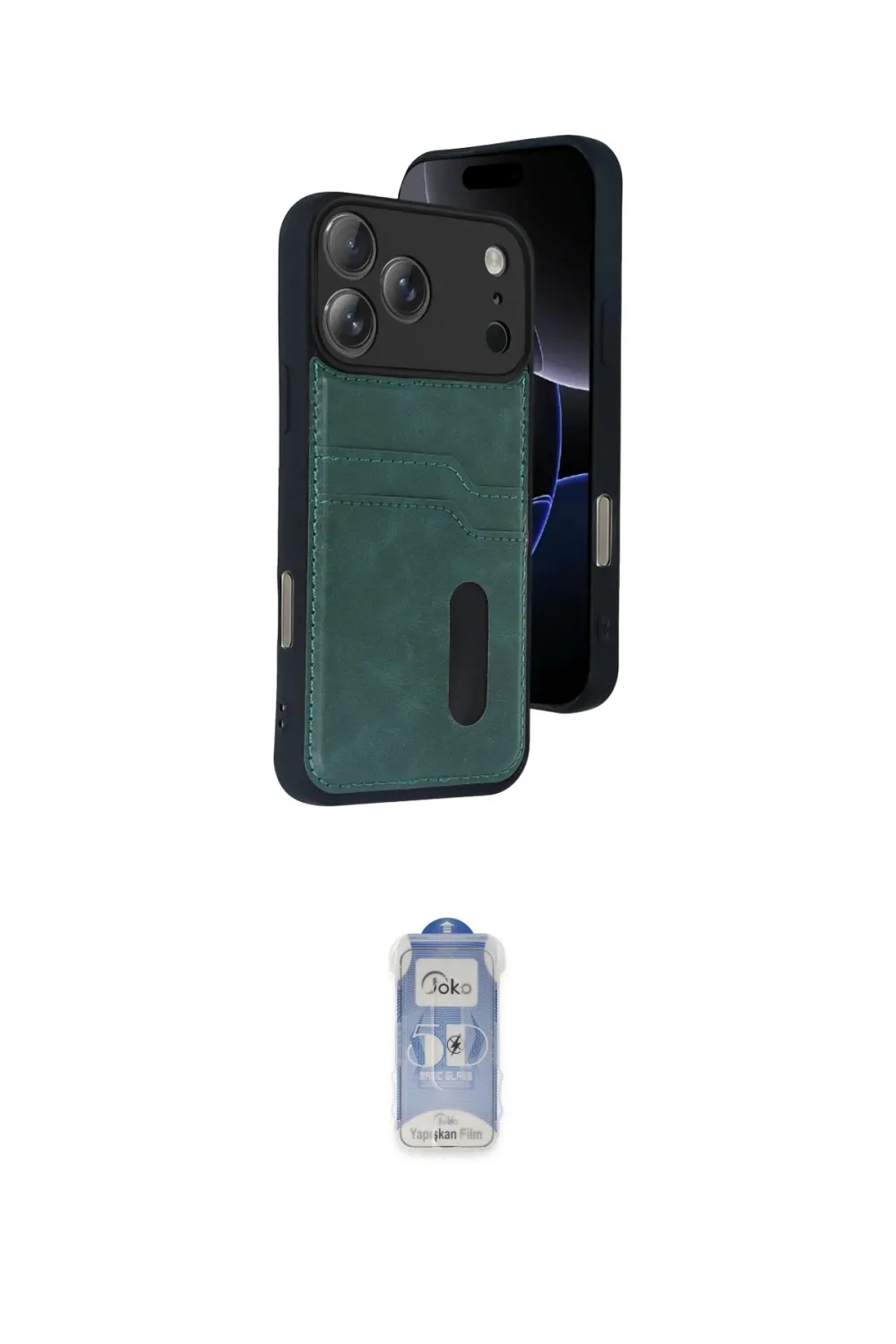 ieg™ iPhone 17 Pro Kılıf Yörünge Işık Serisi - Siyah Joko Magic 5D Cam