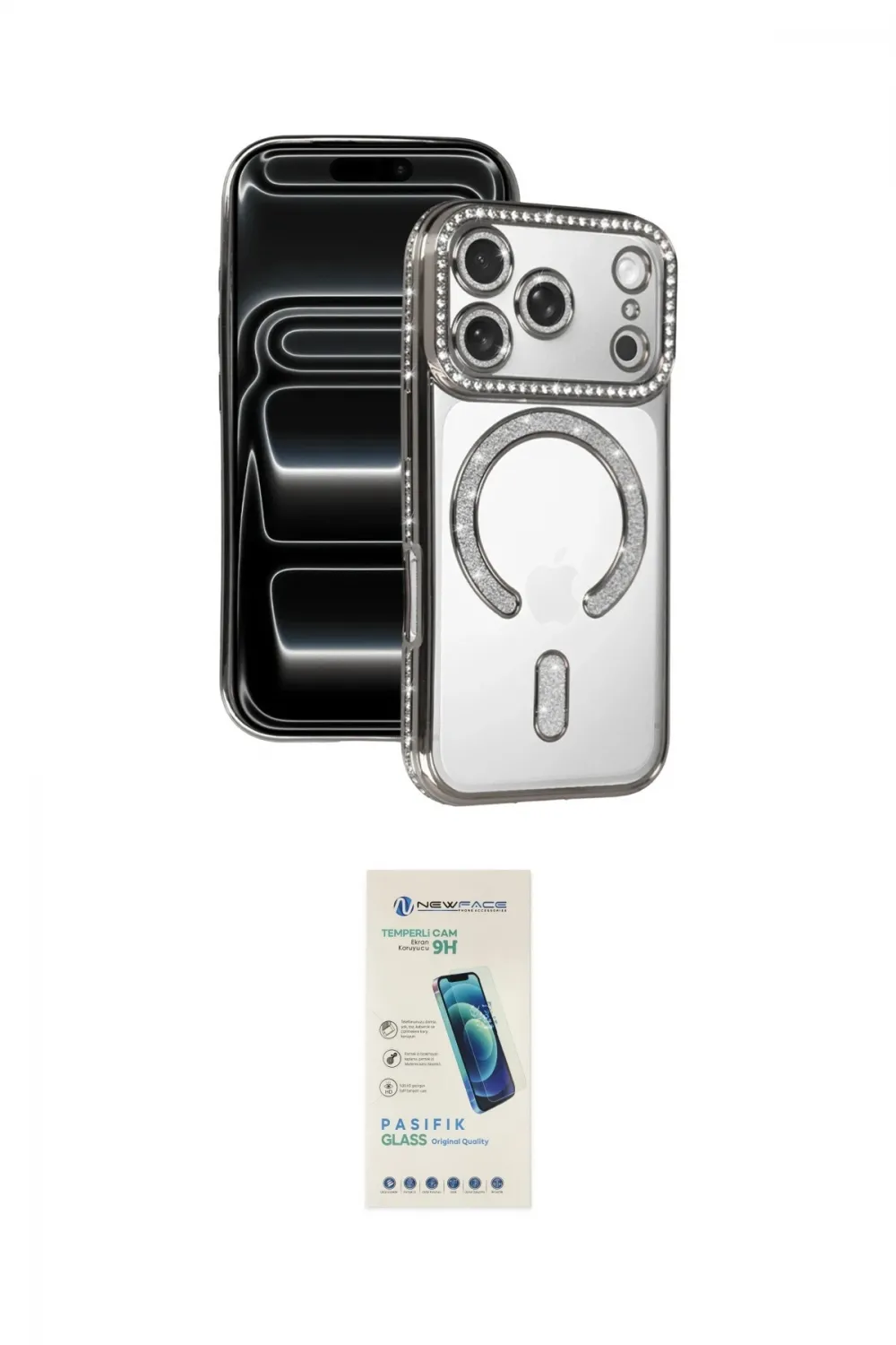 ieg™ iPhone 17 Pro Kılıf Zirve Doku Prime - Şeffaf Pasifik Cam Ekran Koruyucu