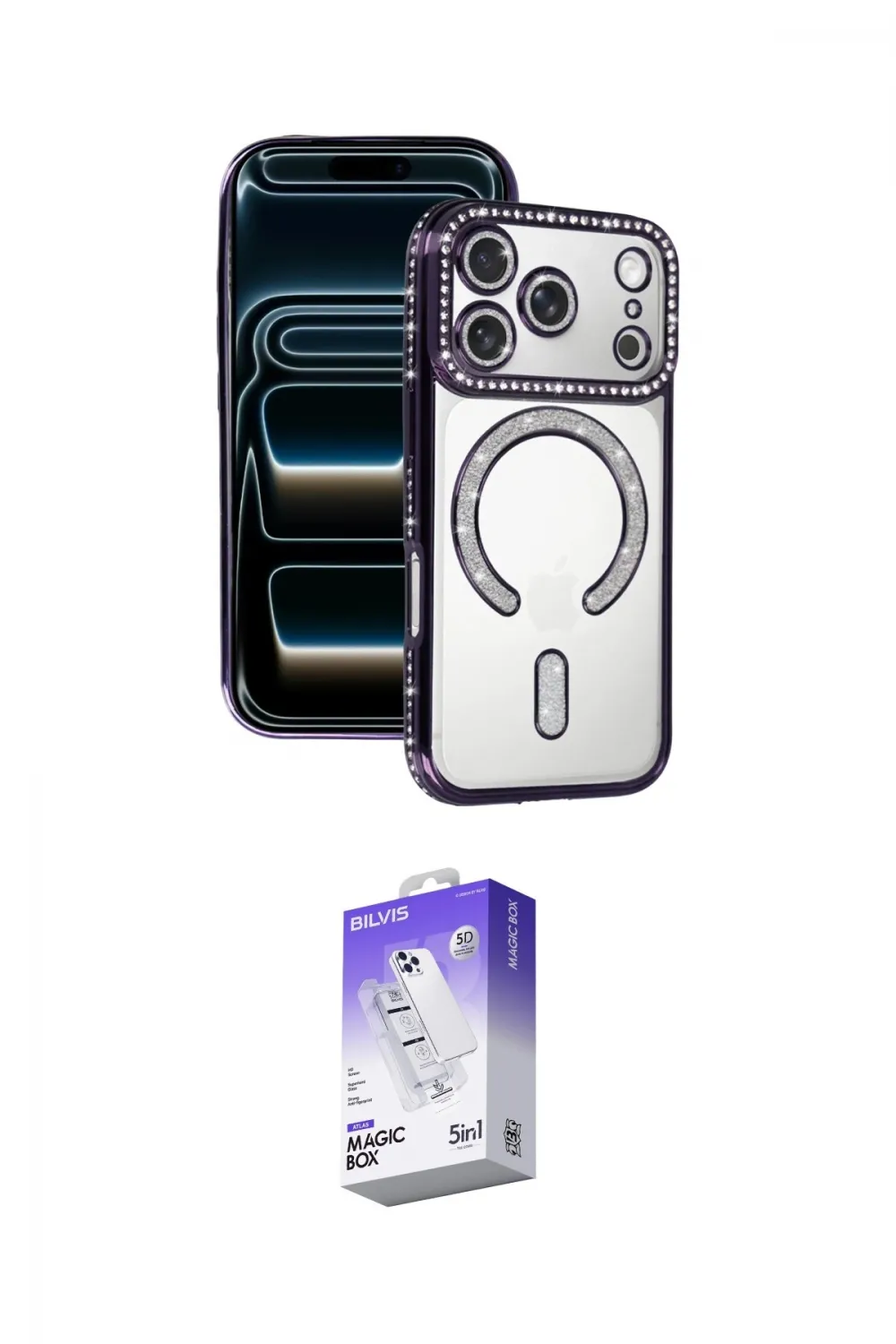 ieg™ iPhone 17 Pro Kılıf Zirve Doku Prime - Siyah Bilvis 5in1 3D Magic Cam Ekran Koruyucu