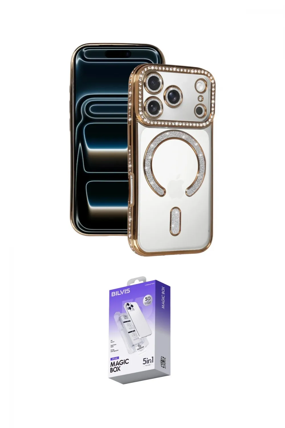 ieg™ iPhone 17 Pro Kılıf Zirve Doku Prime - Siyah Bilvis 5in1 3D Magic Cam Ekran Koruyucu