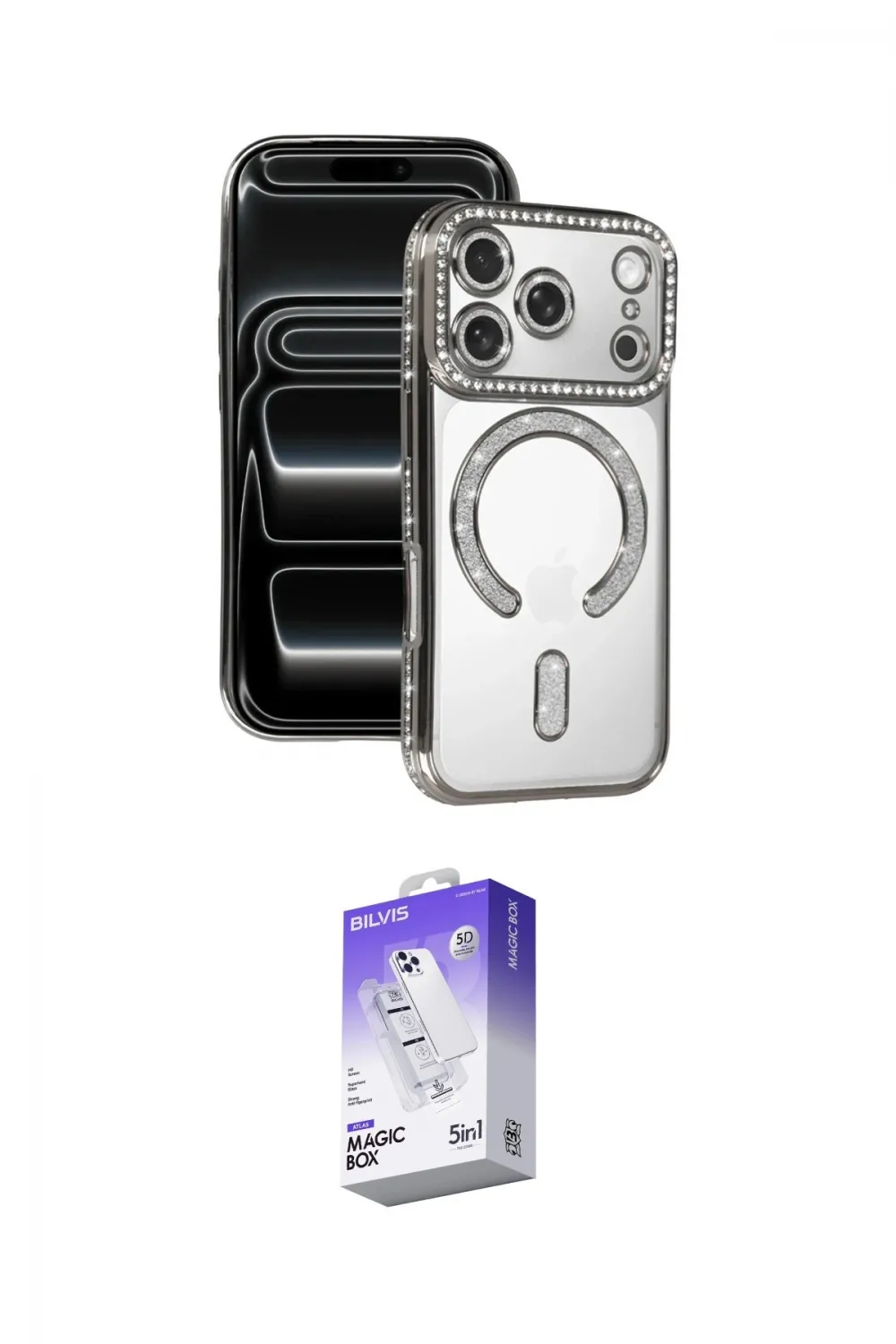 ieg™ iPhone 17 Pro Kılıf Zirve Doku Prime - Siyah Bilvis 5in1 3D Magic Cam Ekran Koruyucu