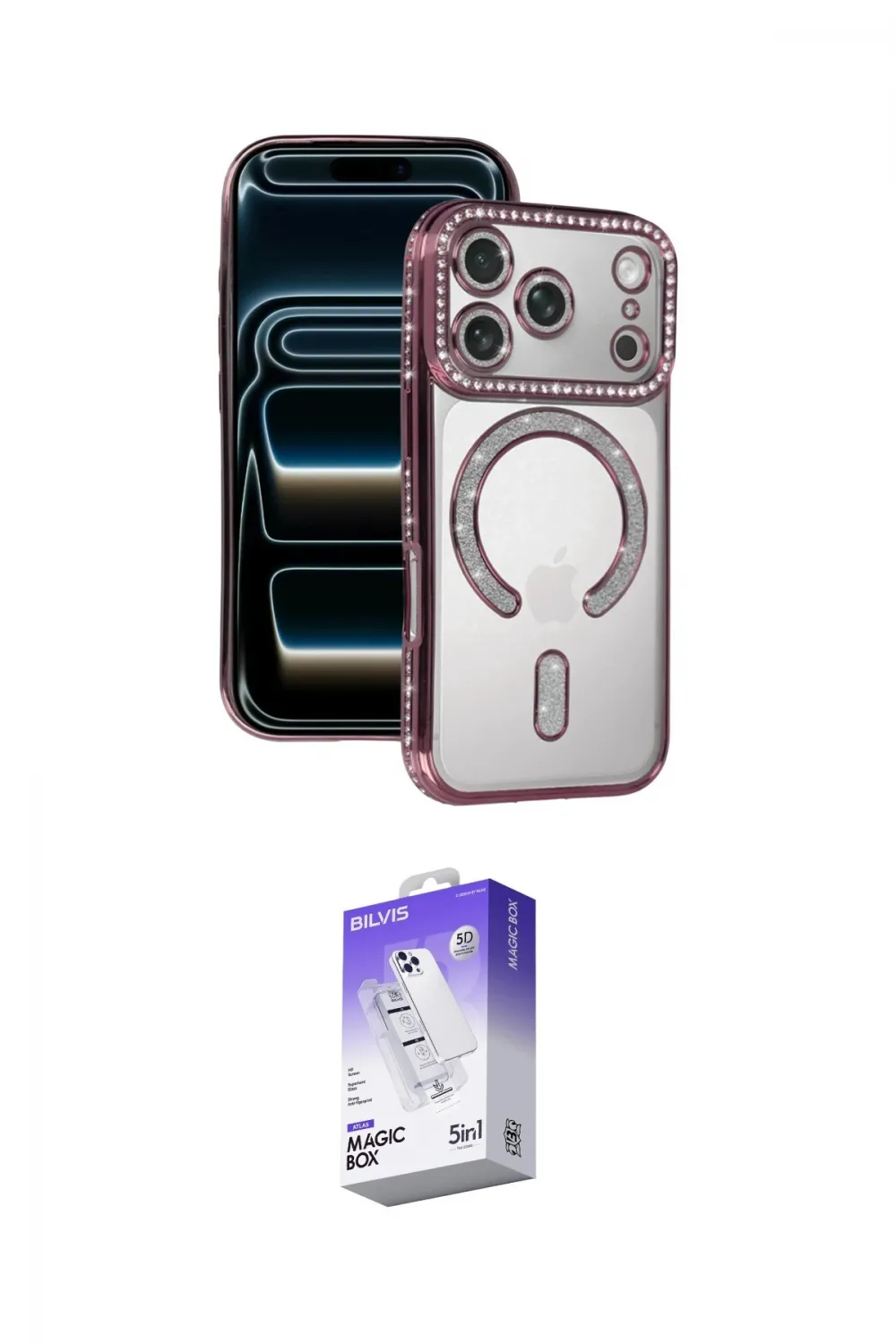 ieg™ iPhone 17 Pro Kılıf Zirve Doku Prime - Siyah Bilvis 5in1 3D Magic Cam Ekran Koruyucu