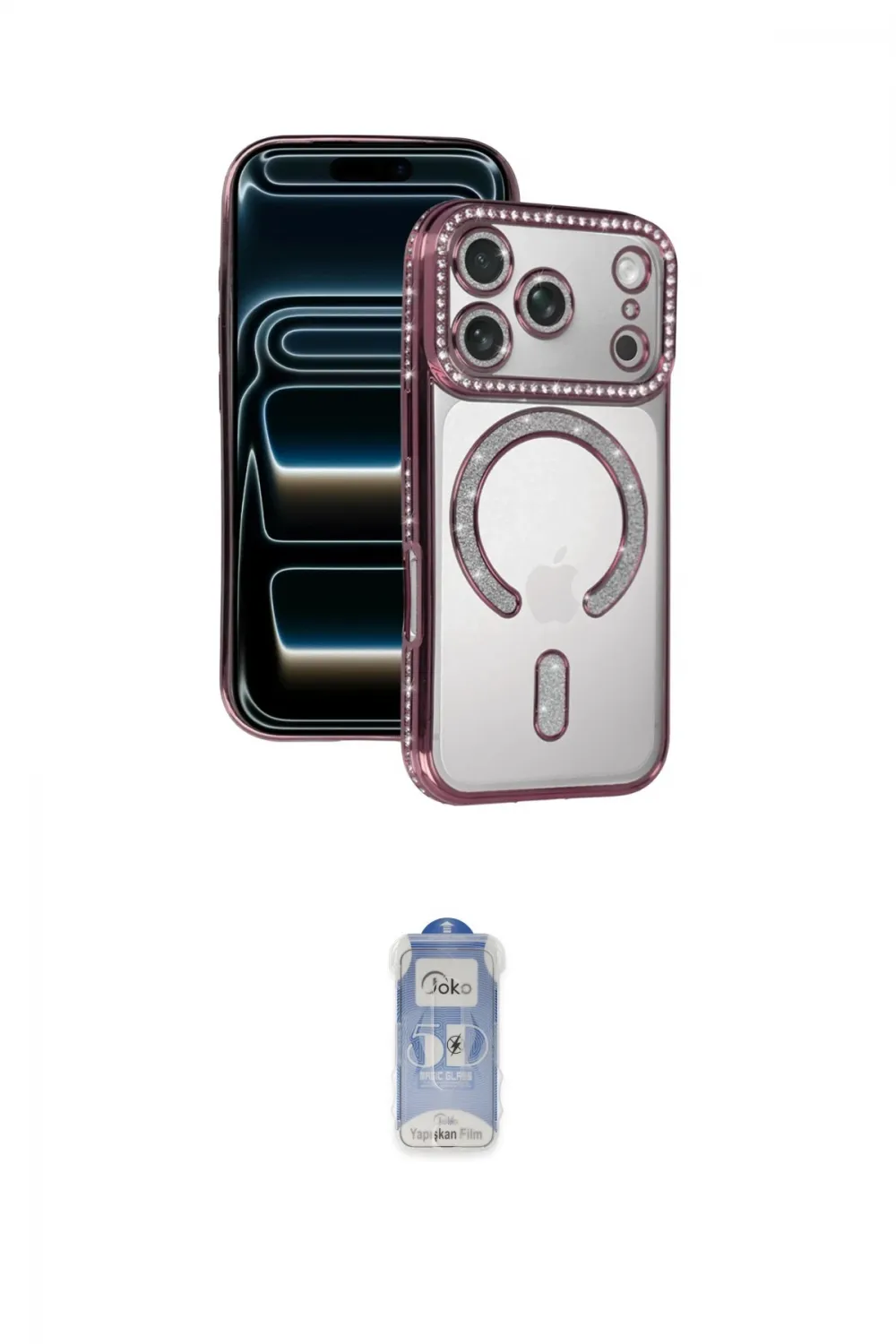 ieg™ iPhone 17 Pro Kılıf Zirve Doku Prime - Siyah Joko Magic 5D Cam
