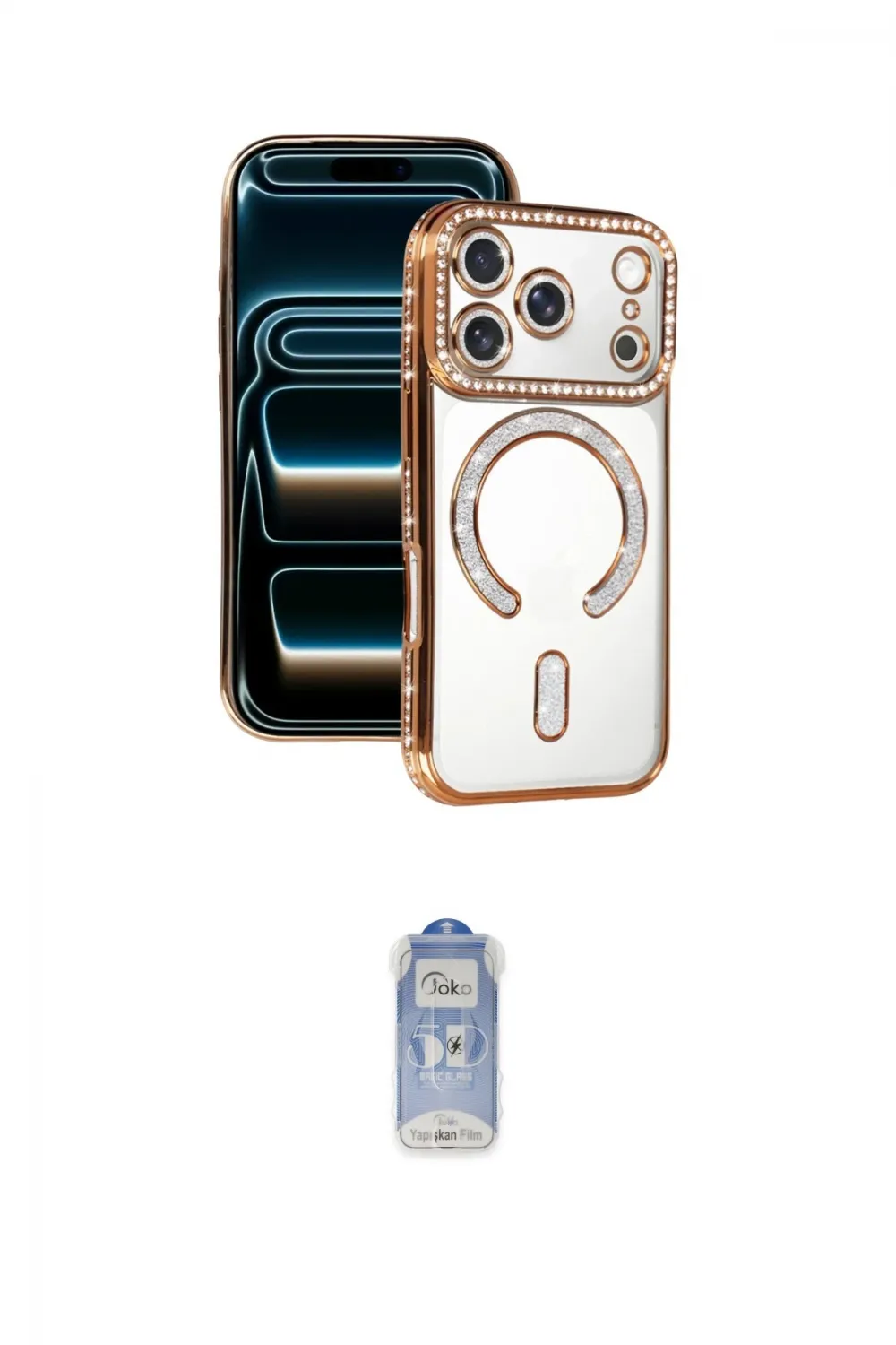 ieg™ iPhone 17 Pro Kılıf Zirve Doku Prime - Siyah Joko Magic 5D Cam