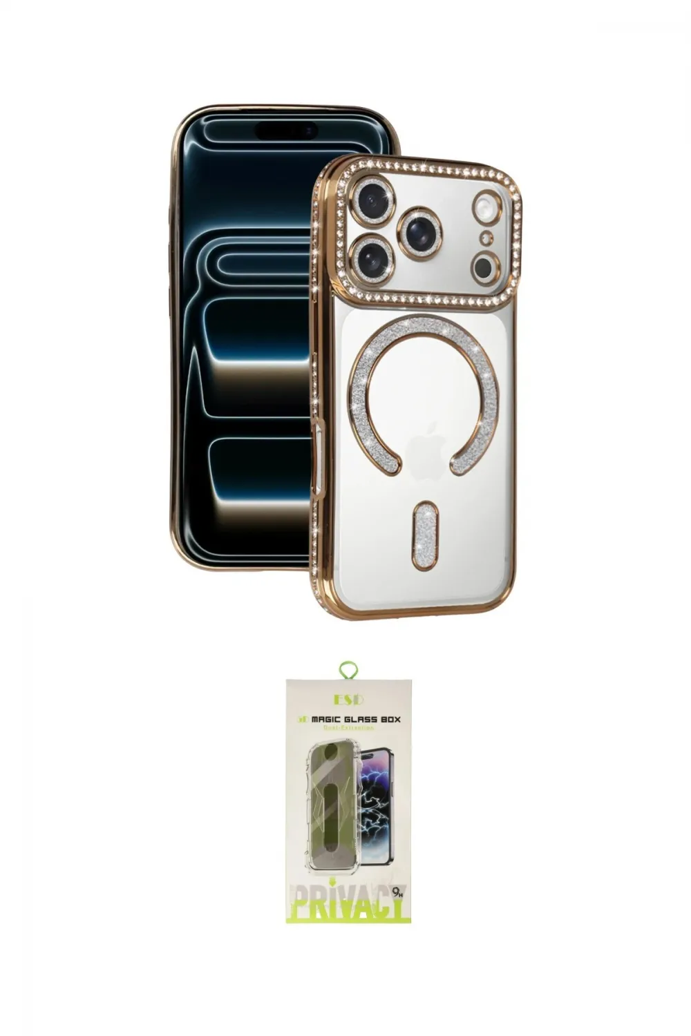 ieg™ iPhone 17 Pro Kılıf Zirve Doku Prime - Siyah Joko Magic 5D Hayalet Cam