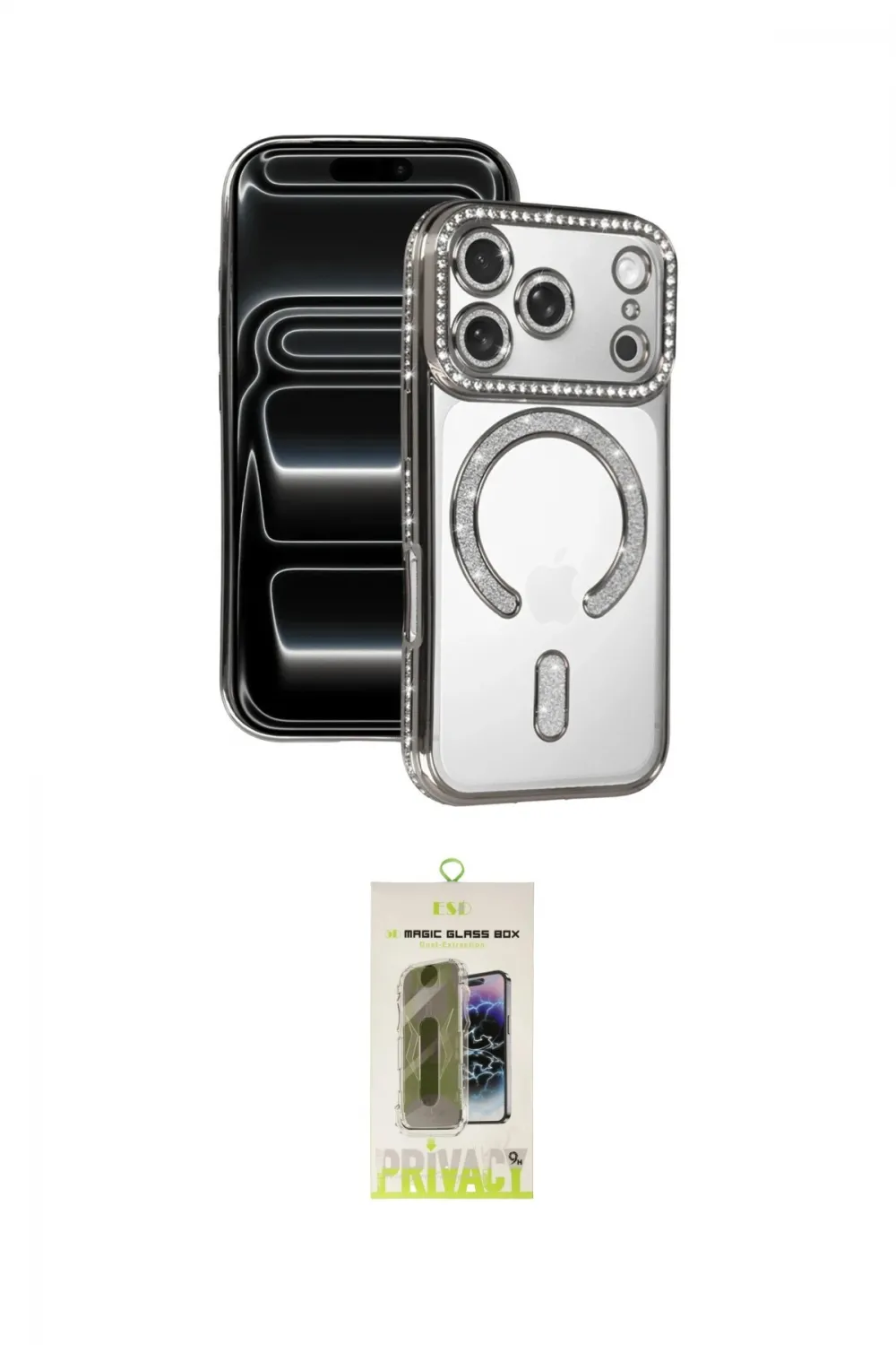 ieg™ iPhone 17 Pro Kılıf Zirve Doku Prime - Siyah Joko Magic 5D Hayalet Cam