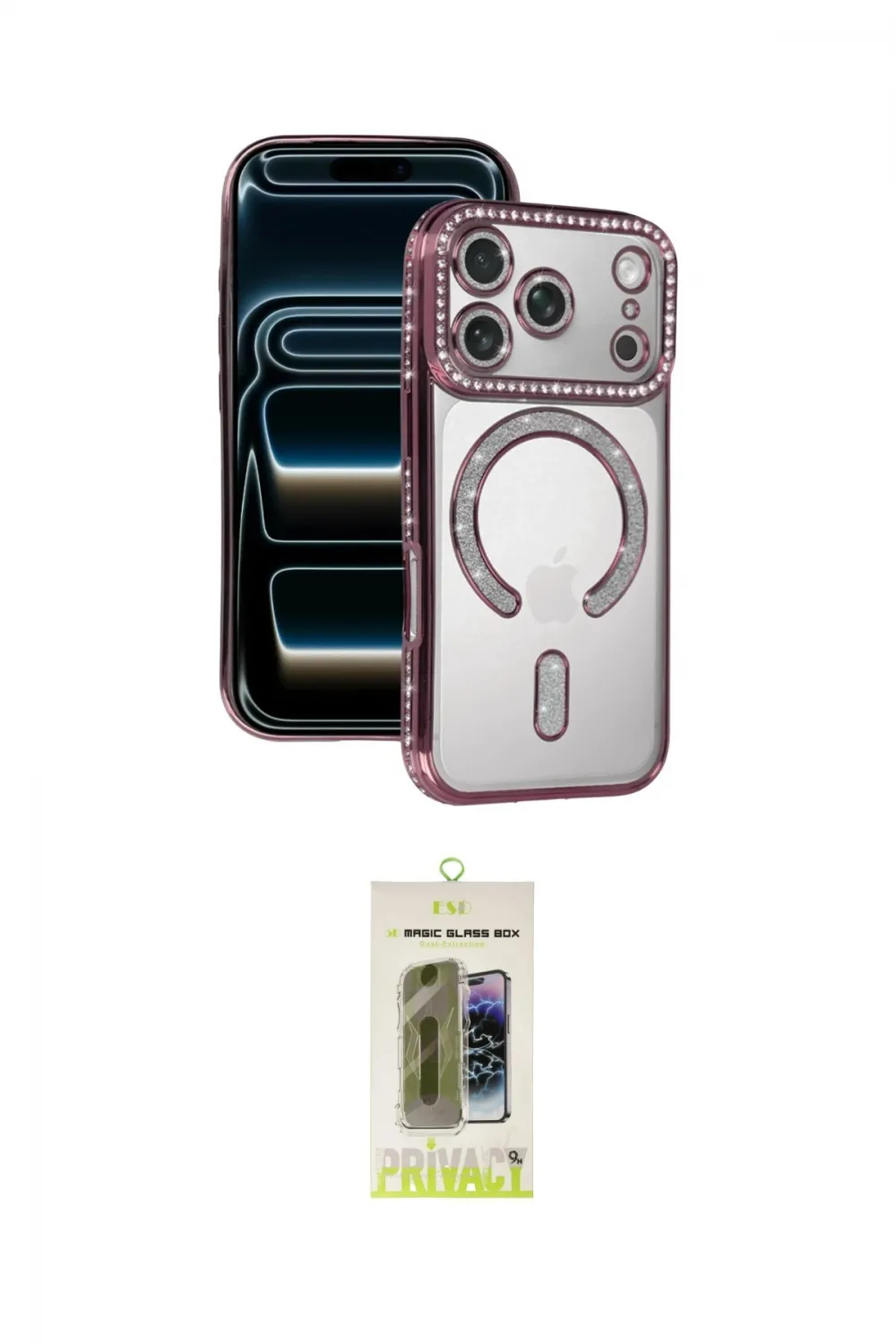 ieg™ iPhone 17 Pro Kılıf Zirve Doku Prime - Siyah Joko Magic 5D Hayalet Cam