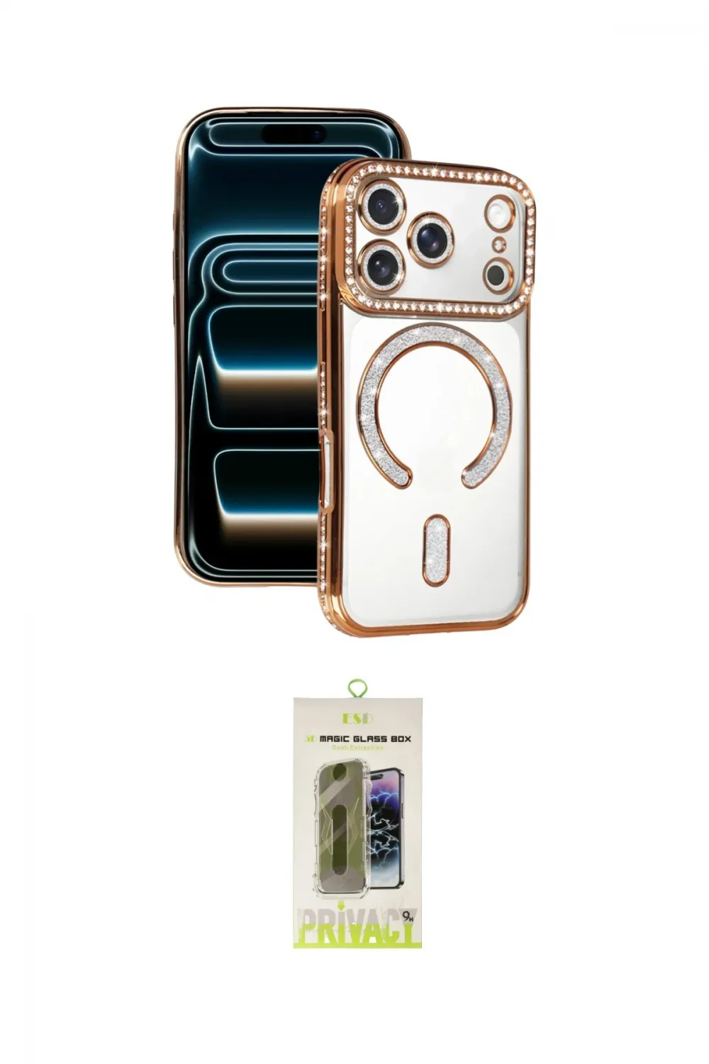 ieg™ iPhone 17 Pro Kılıf Zirve Doku Prime - Siyah Joko Magic 5D Hayalet Cam