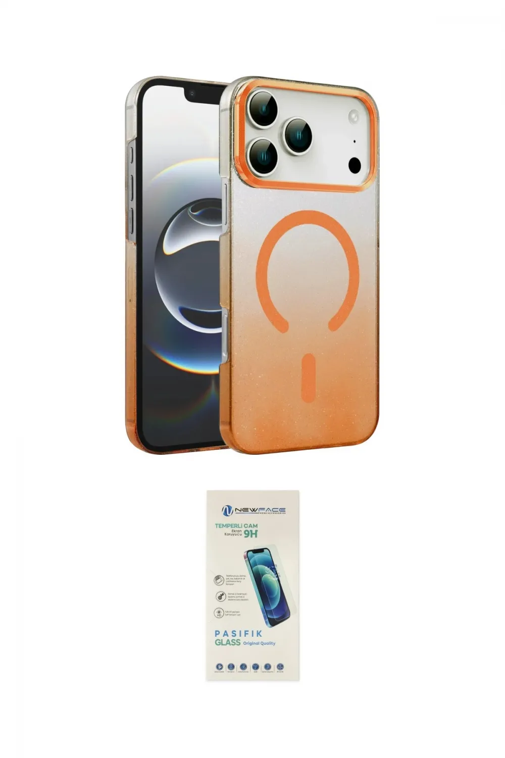 ieg™ iPhone 17 Pro Max Kılıf Ahenk Doku Özel Seri - Şeffaf Pasifik Cam Ekran Koruyucu
