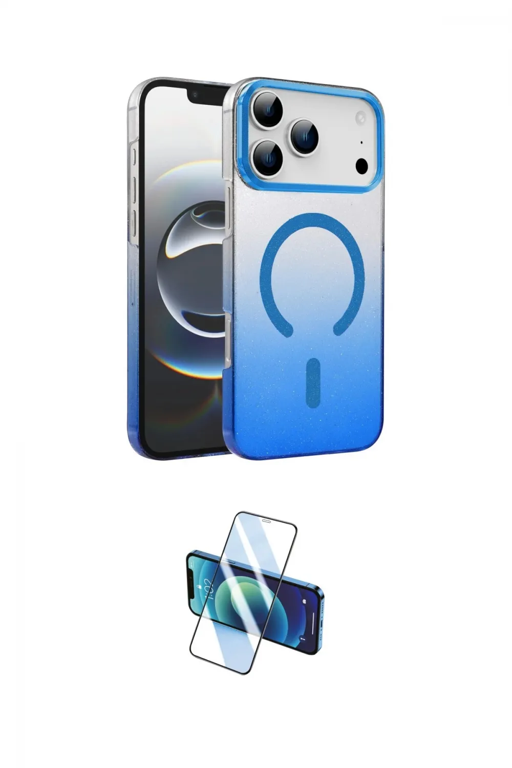 ieg™ iPhone 17 Pro Max Kılıf Ahenk Doku Özel Seri - Siyah 3D Antistatik Seramik Nano Ekran Koruyucu