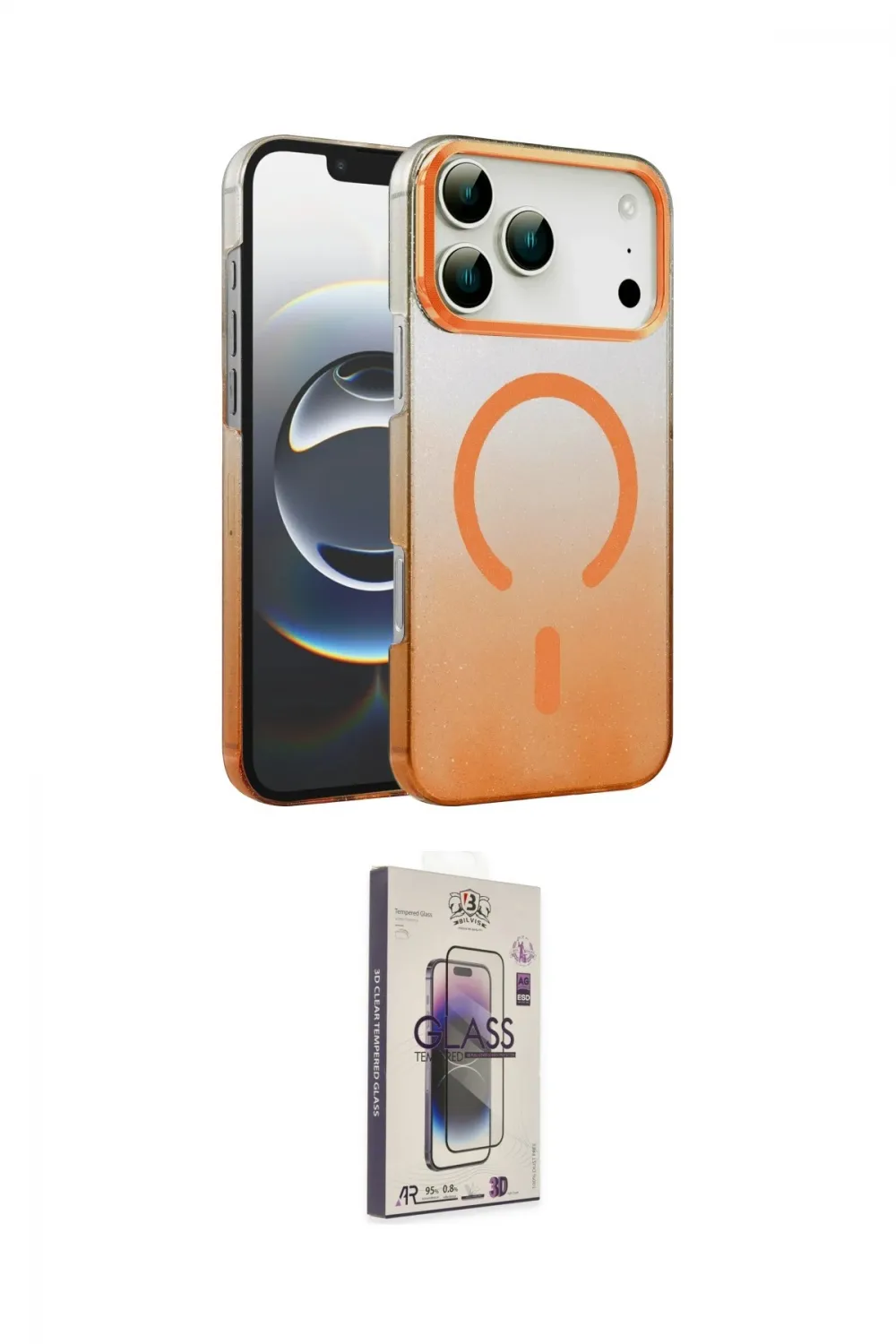 ieg™ iPhone 17 Pro Max Kılıf Ahenk Doku Özel Seri - Siyah Bilvis 3D Cam Ekran Koruyucu