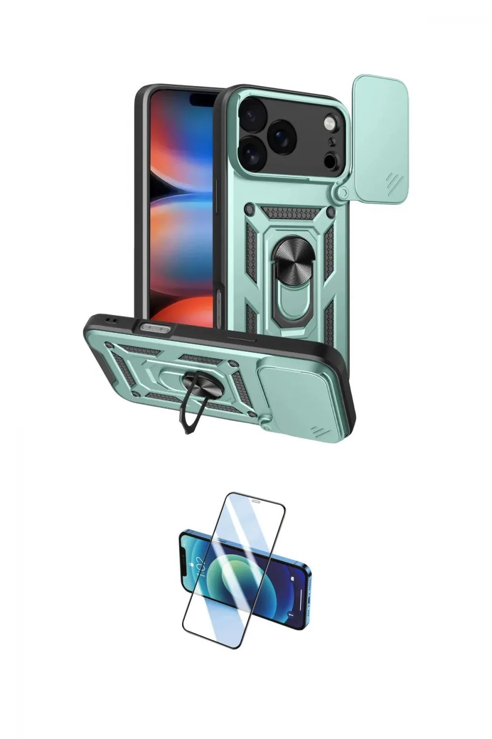 ieg™ iPhone 17 Pro Max Kılıf Ahenk Klasik - Siyah 3D Antistatik Seramik Nano Ekran Koruyucu