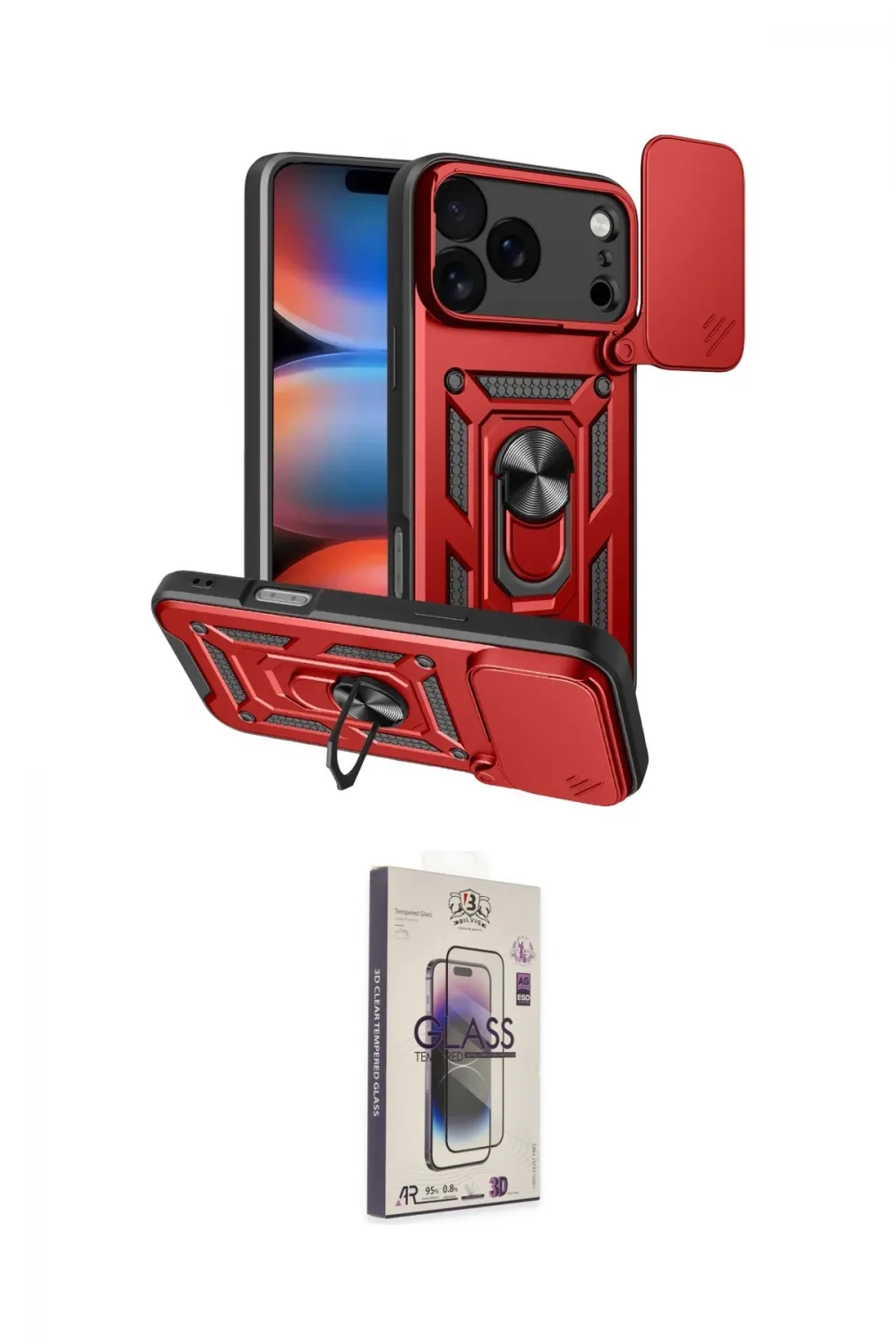 ieg™ iPhone 17 Pro Max Kılıf Ahenk Klasik - Siyah Bilvis 3D Cam Ekran Koruyucu