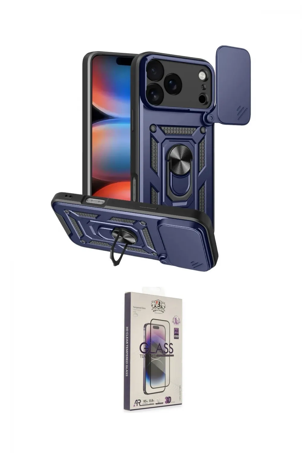 ieg™ iPhone 17 Pro Max Kılıf Ahenk Klasik - Siyah Bilvis 3D Cam Ekran Koruyucu
