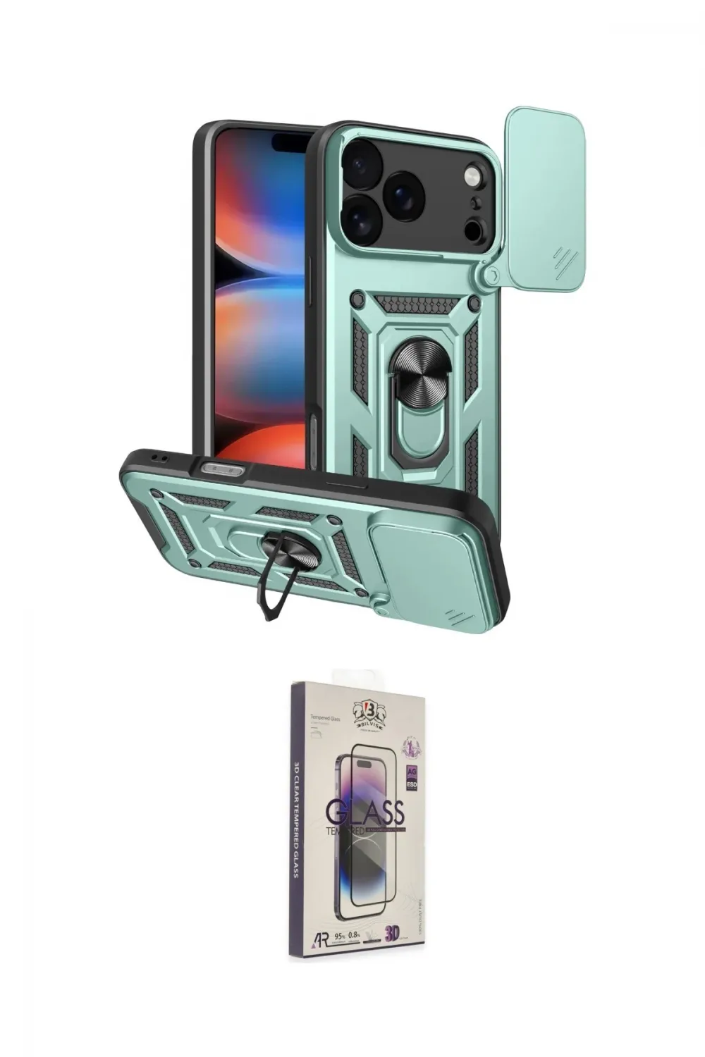 ieg™ iPhone 17 Pro Max Kılıf Ahenk Klasik - Siyah Bilvis 3D Cam Ekran Koruyucu