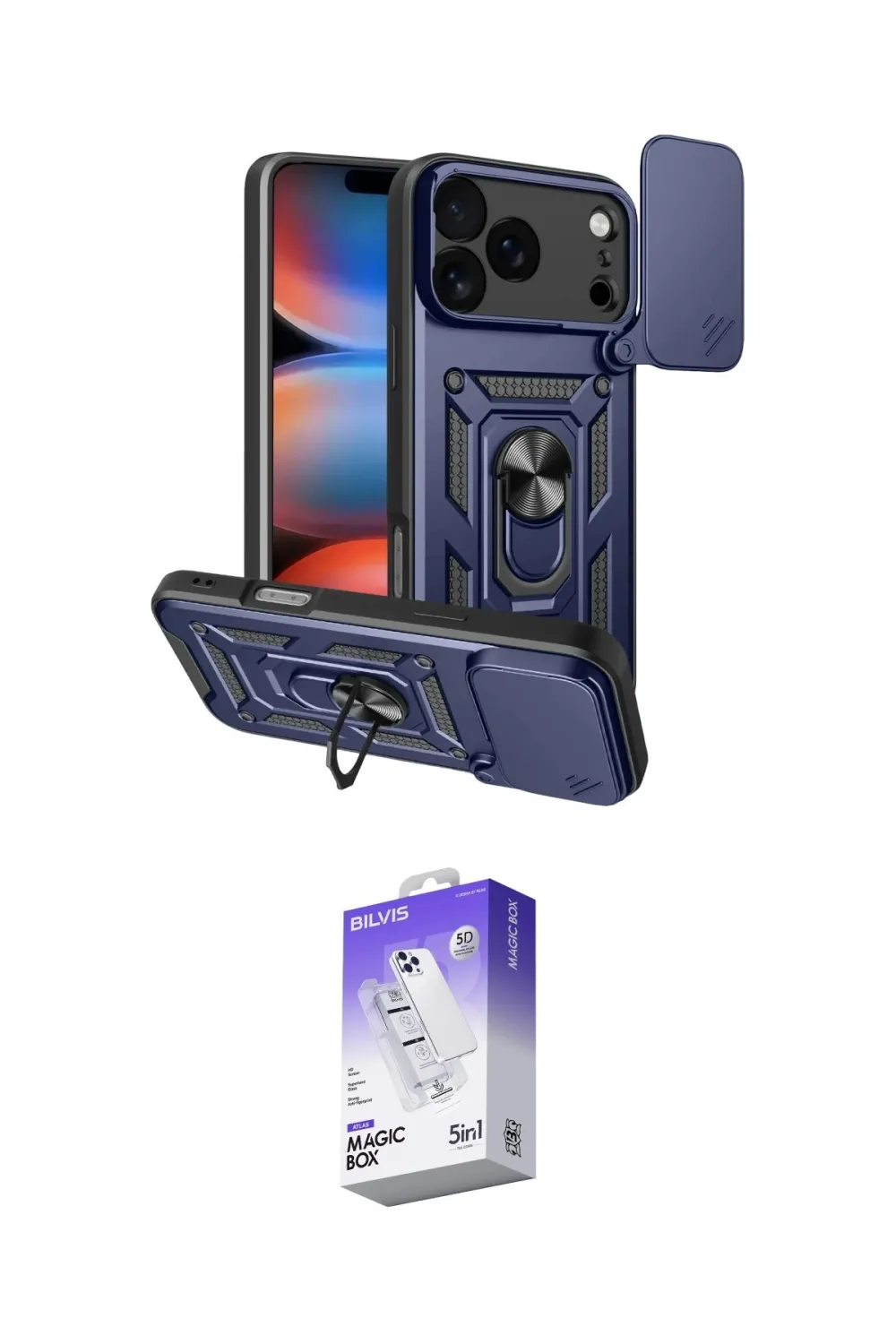 ieg™ iPhone 17 Pro Max Kılıf Ahenk Klasik - Siyah Bilvis 5in1 3D Magic Cam Ekran Koruyucu