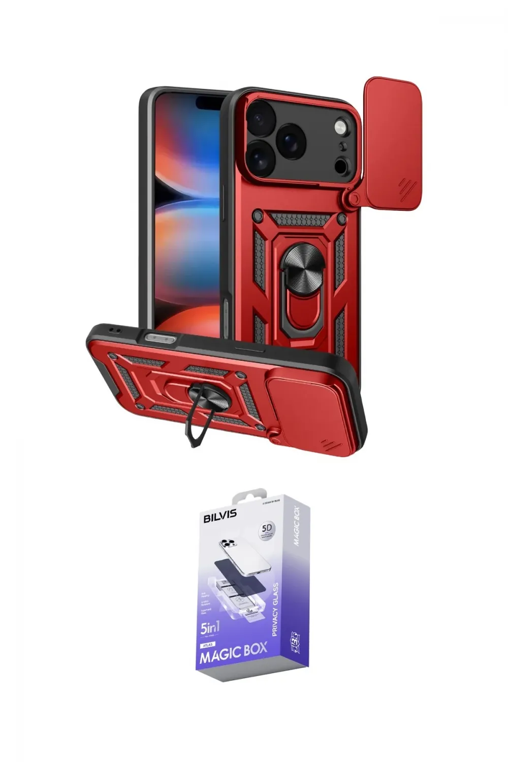ieg™ iPhone 17 Pro Max Kılıf Ahenk Klasik - Siyah Bilvis 5in1 5D Magic Hayalet Cam Ekran Koruyucu