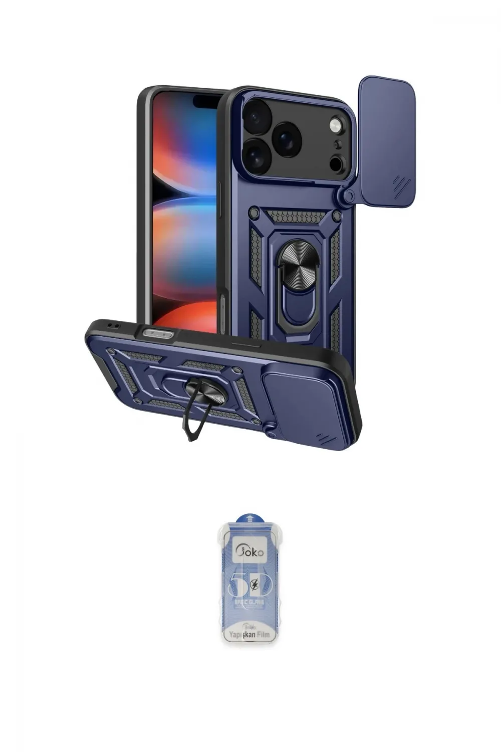 ieg™ iPhone 17 Pro Max Kılıf Ahenk Klasik - Siyah Joko Magic 5D Cam