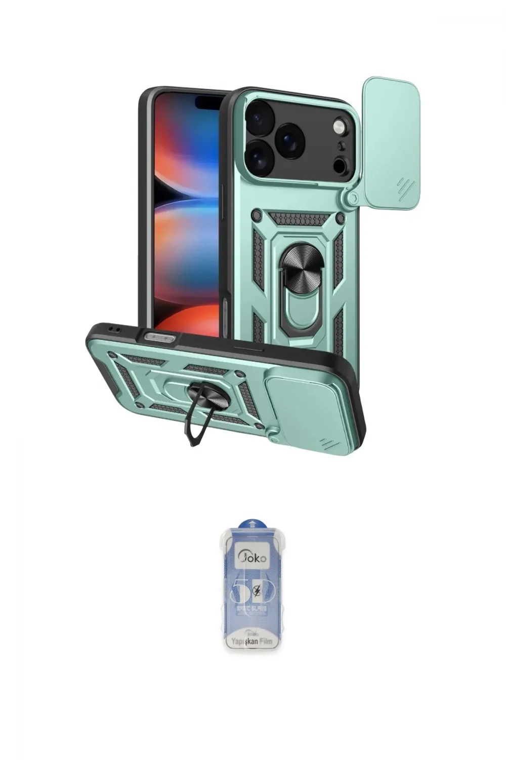 ieg™ iPhone 17 Pro Max Kılıf Ahenk Klasik - Siyah Joko Magic 5D Cam