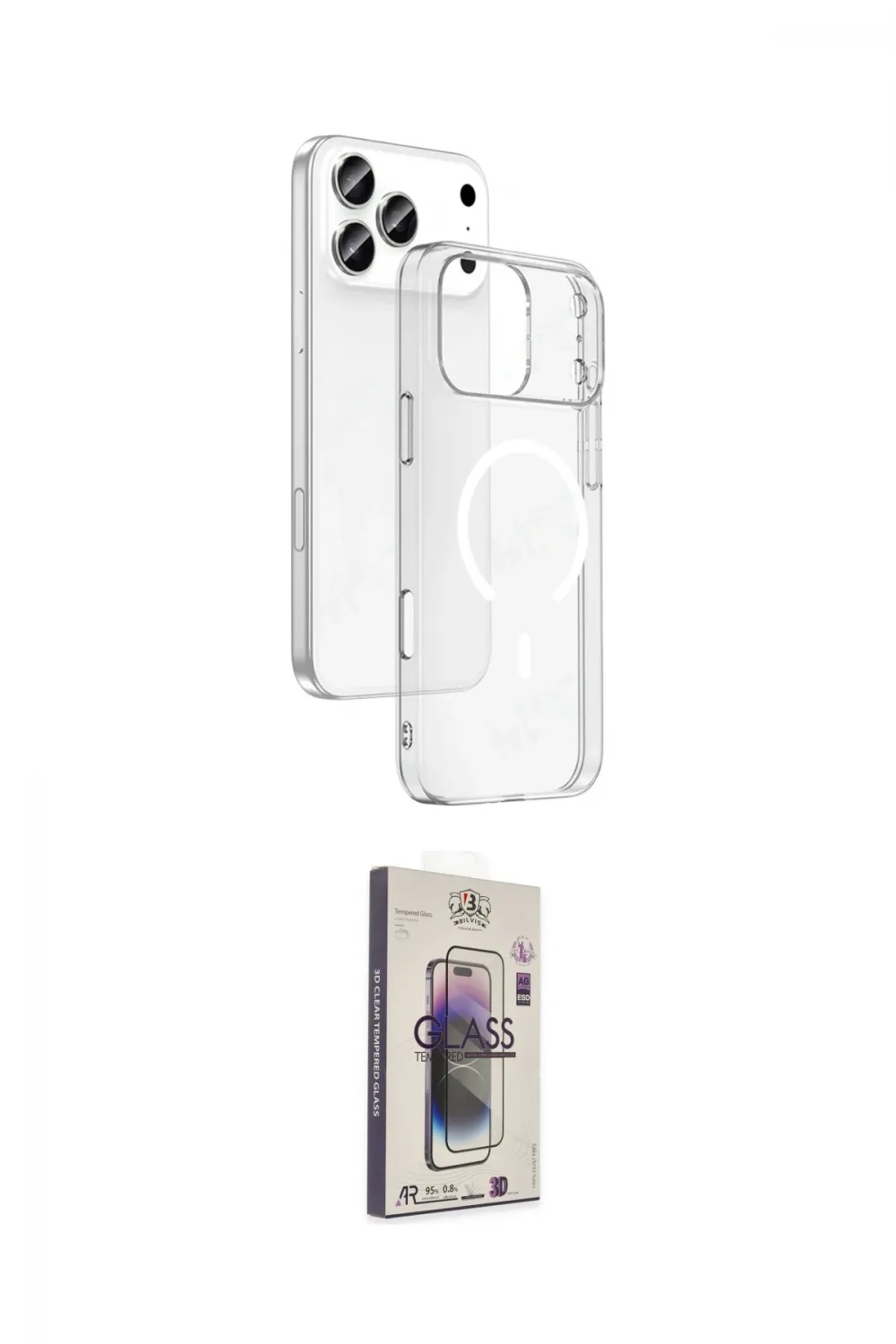 ieg™ iPhone 17 Pro Max Kılıf Ahenk Minimal Serisi - Siyah Bilvis 3D Cam Ekran Koruyucu