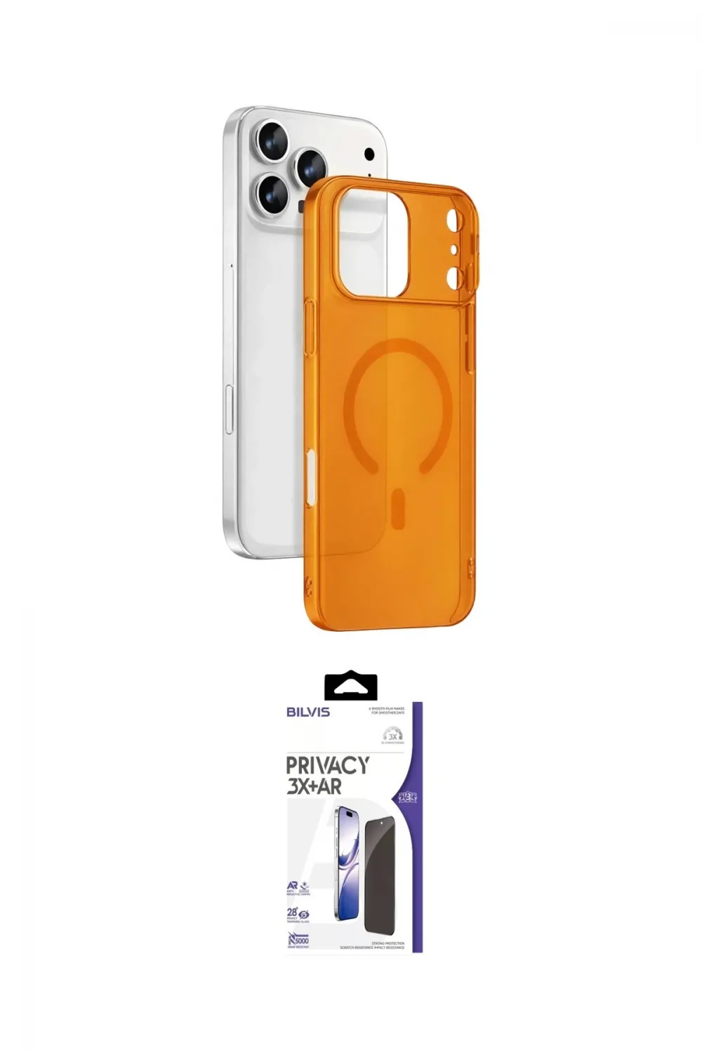 ieg™ iPhone 17 Pro Max Kılıf Ahenk Minimal Serisi - Siyah Bilvis 3X AR Hayalet Cam Ekran Koruyucu