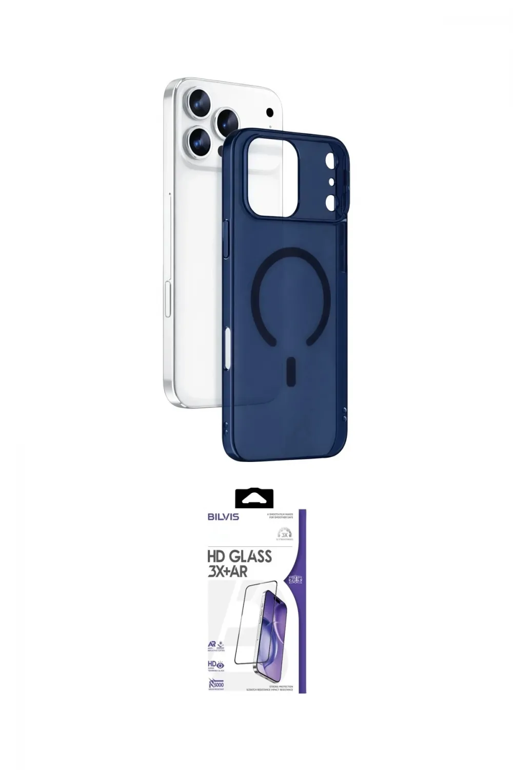 ieg™ iPhone 17 Pro Max Kılıf Ahenk Minimal Serisi - Siyah Bilvis 3X AR HD Cam Ekran Koruyucu