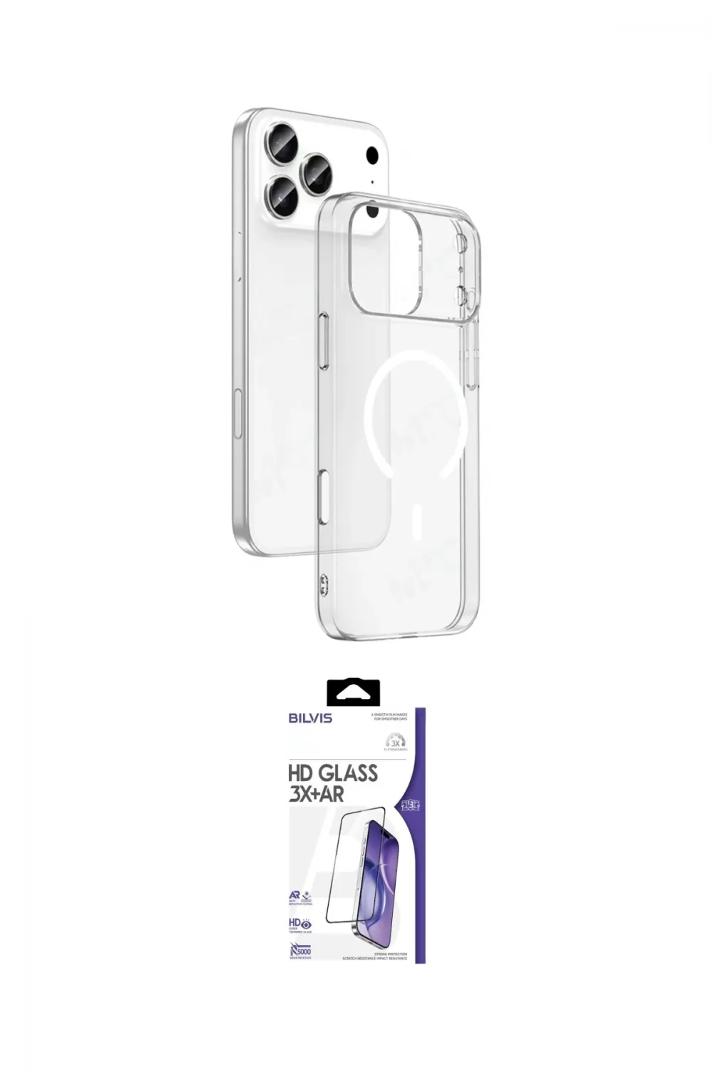 ieg™ iPhone 17 Pro Max Kılıf Ahenk Minimal Serisi - Siyah Bilvis 3X AR HD Cam Ekran Koruyucu