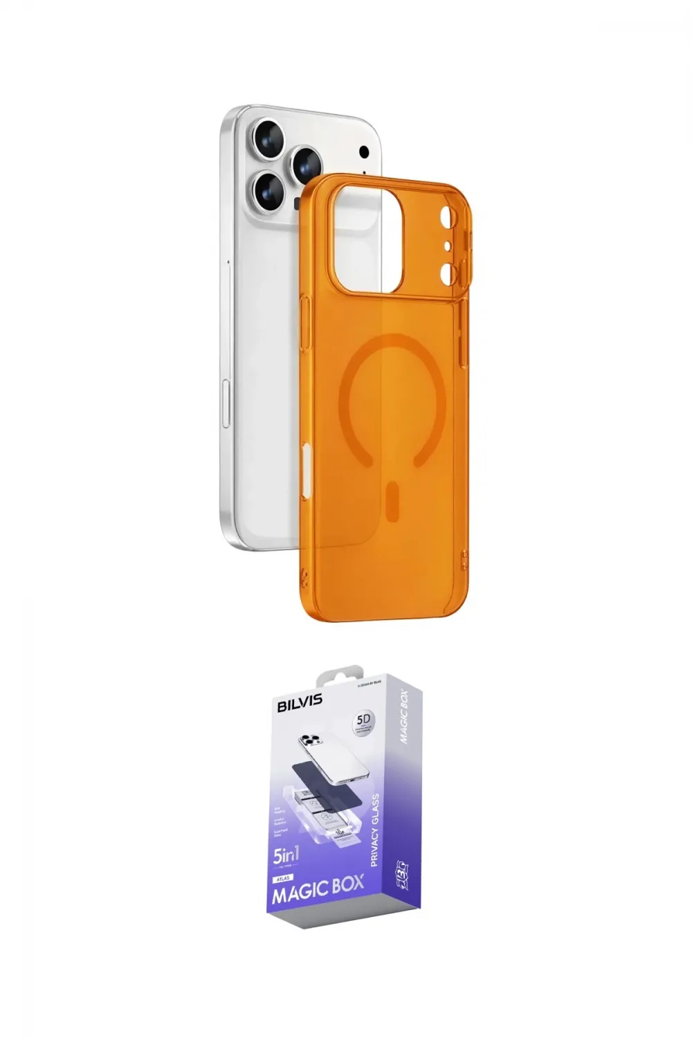 ieg™ iPhone 17 Pro Max Kılıf Ahenk Minimal Serisi - Siyah Bilvis 5in1 5D Magic Hayalet Cam Ekran Koruyucu