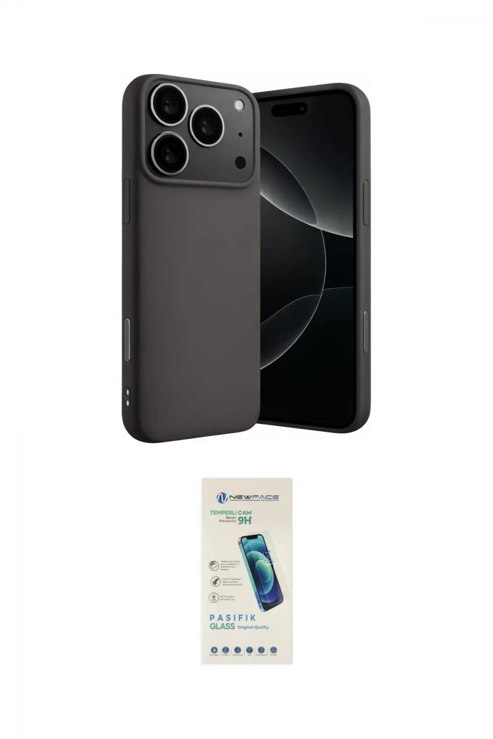 ieg™ iPhone 17 Pro Max Kılıf Ahenk Serisi - Şeffaf Pasifik Cam Ekran Koruyucu