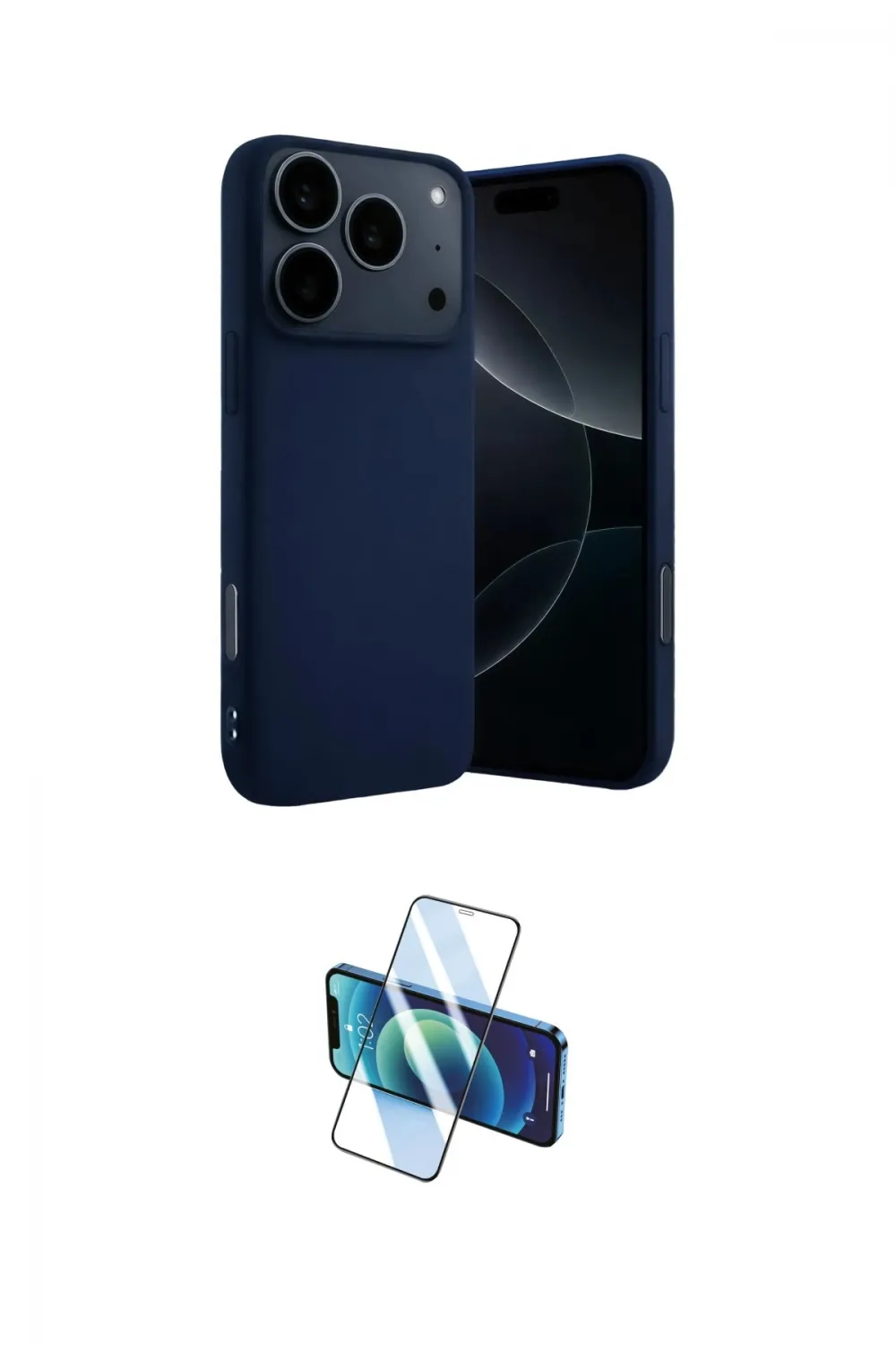 ieg™ iPhone 17 Pro Max Kılıf Ahenk Serisi - Siyah 3D Antistatik Cam Ekran Koruyucu